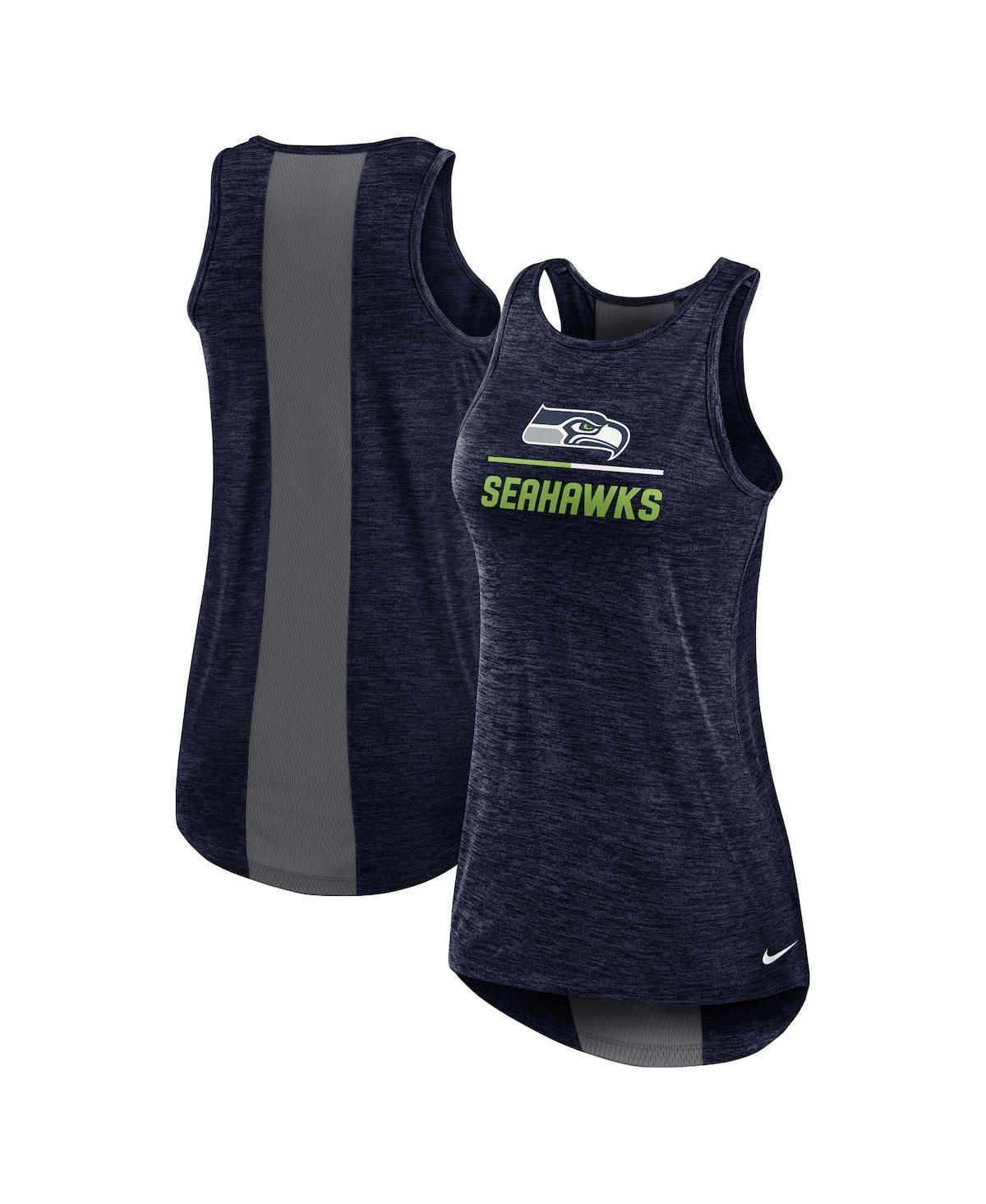 Women's Nike Navy Houston Texans High Neck Performance Tank Top, Size: Medium, Blue Product Image