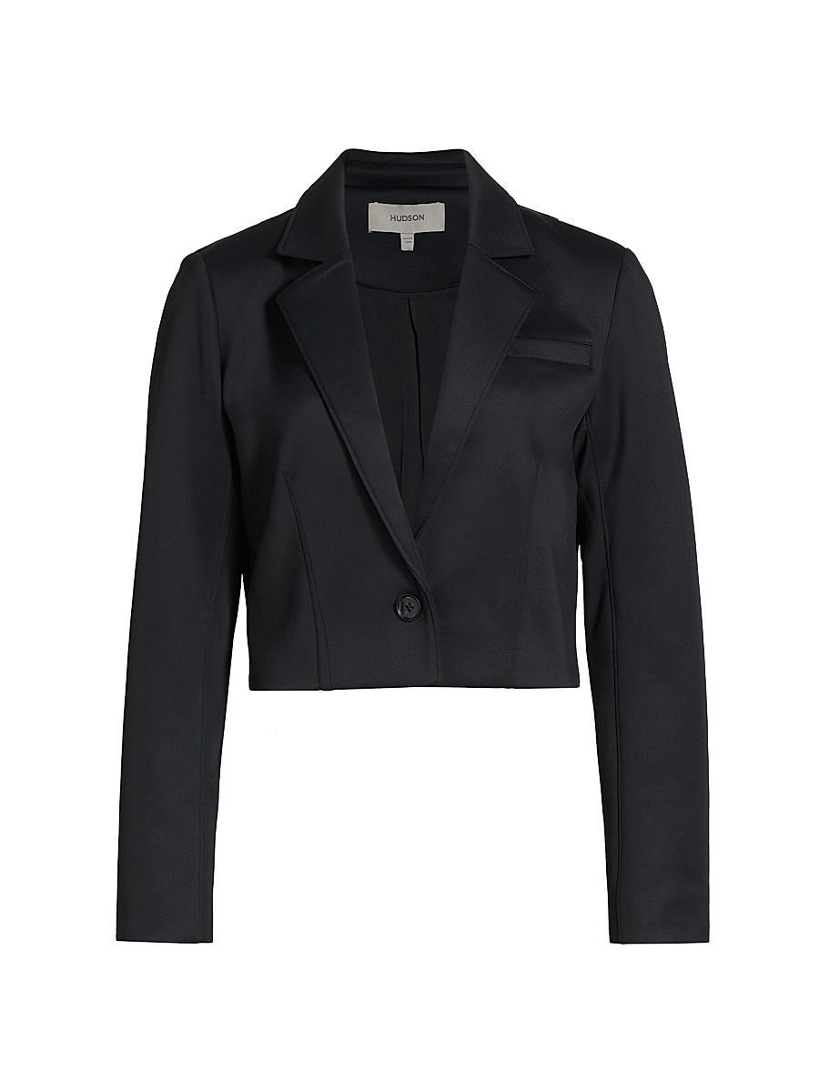 Womens Cropped Single-Button Blazer Product Image