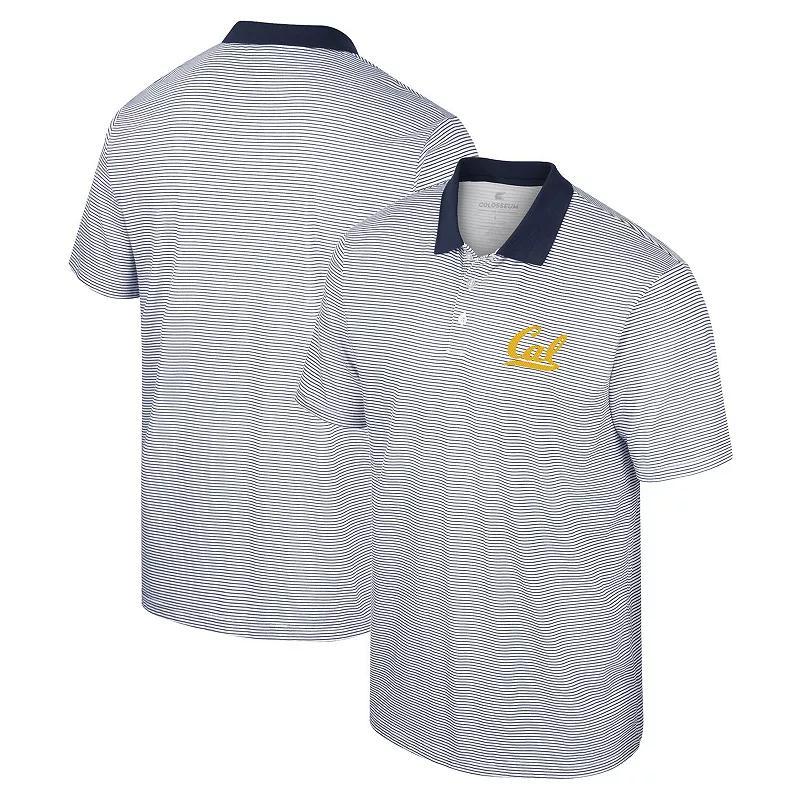 Mens Colosseum /Navy Cal Bears Print Stripe Polo Product Image