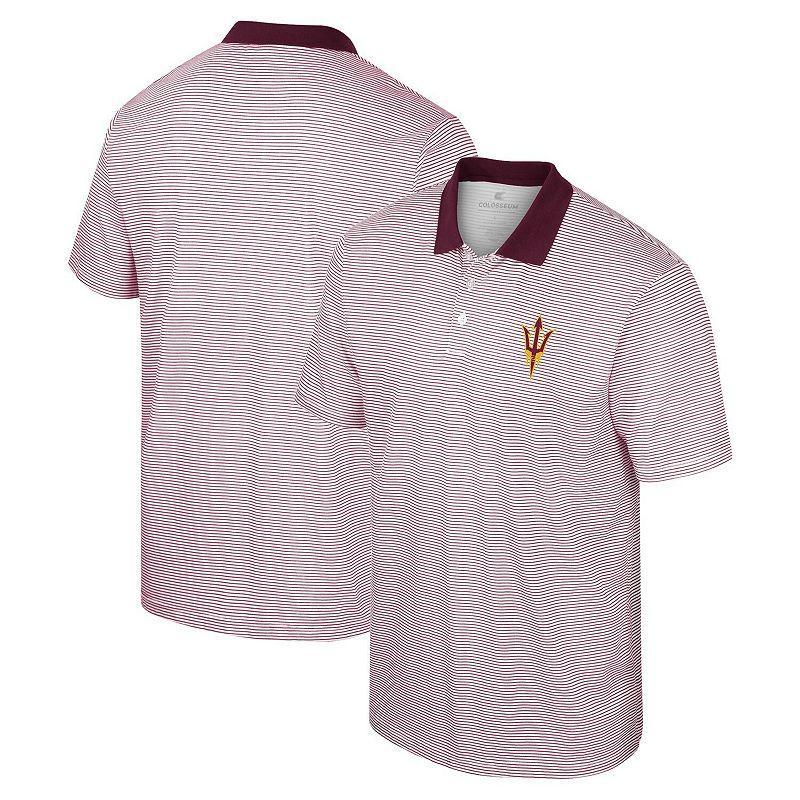 Mens Colosseum /Cardinal Arkansas Razorbacks Print Stripe Polo Product Image