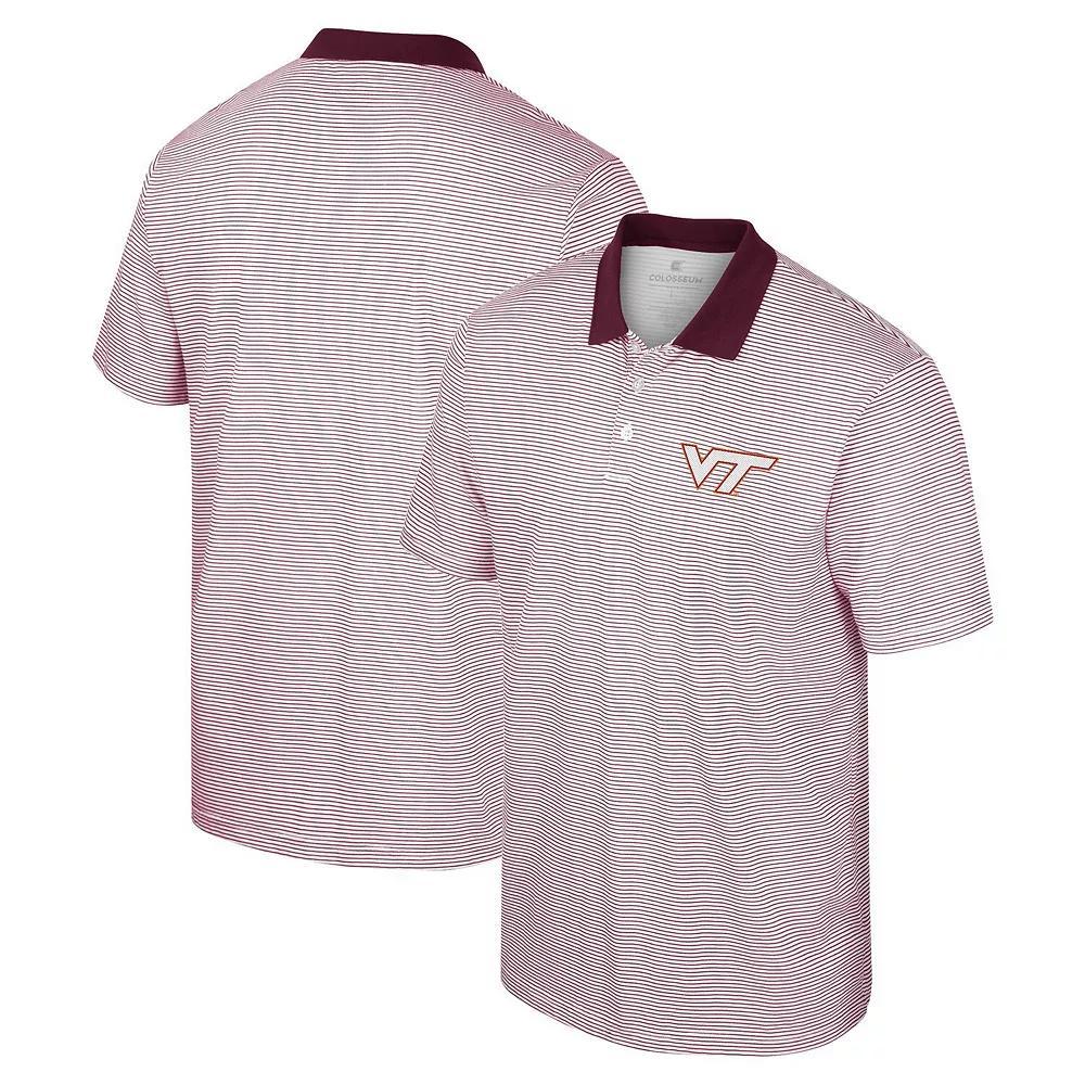 Men's Colosseum White/Maroon Arizona State Sun Devils Print Stripe Polo,  Product Image