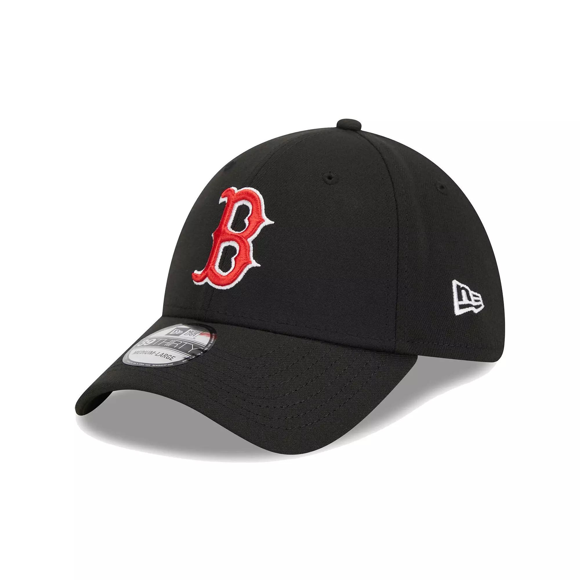 Men's New Era Black Boston Red Sox Logo 39THIRTY Flex Hat,  Product Image