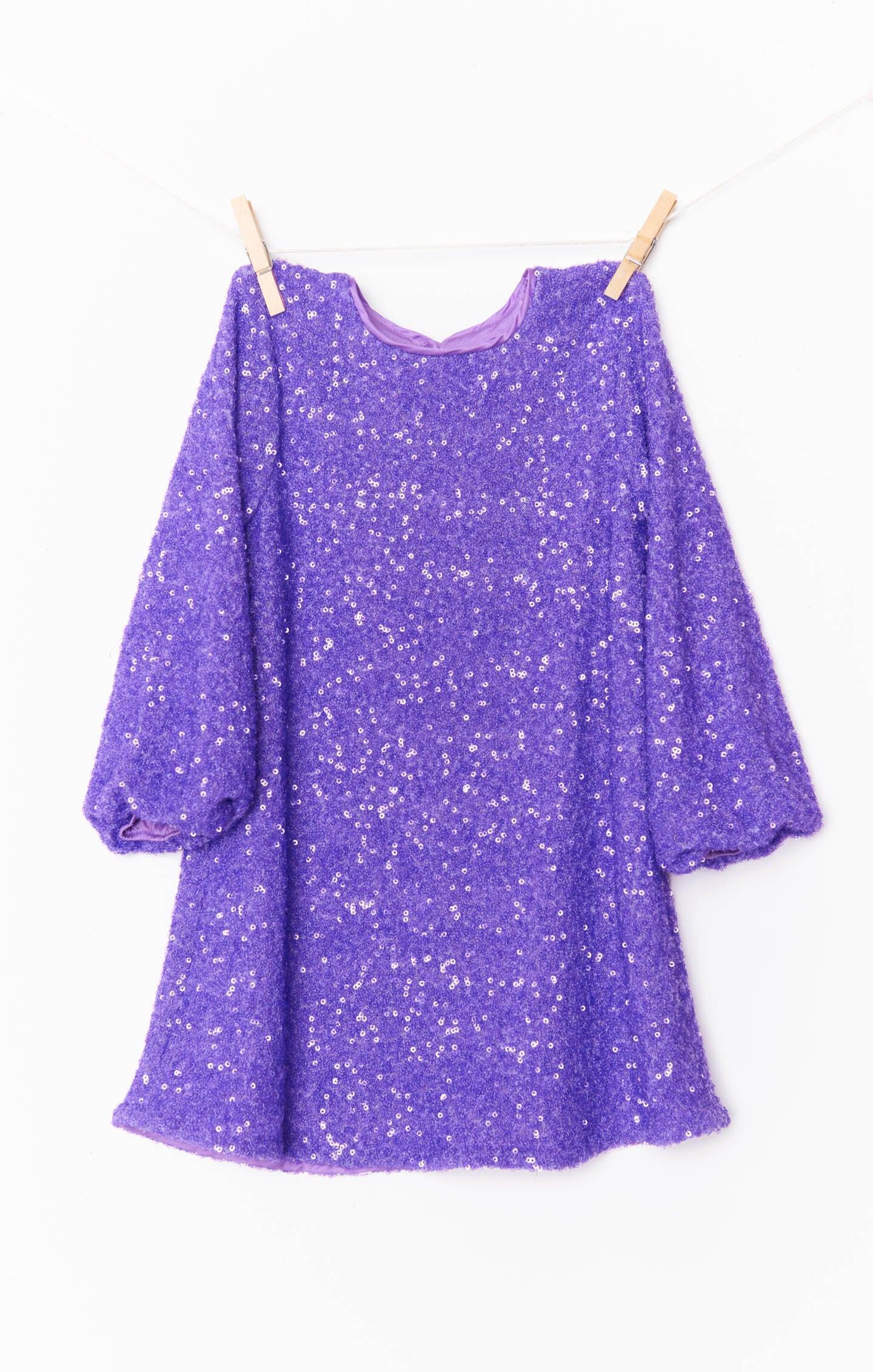 Once Upon A Time Dress ~ Violet Sequins Kids Product Image