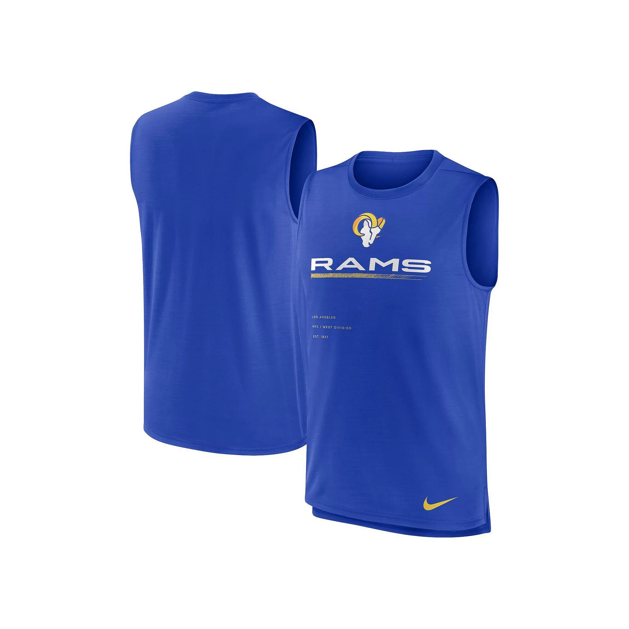 Men's Nike Royal Los Angeles Rams Muscle Trainer Tank Top, Size: Small, Blue Product Image