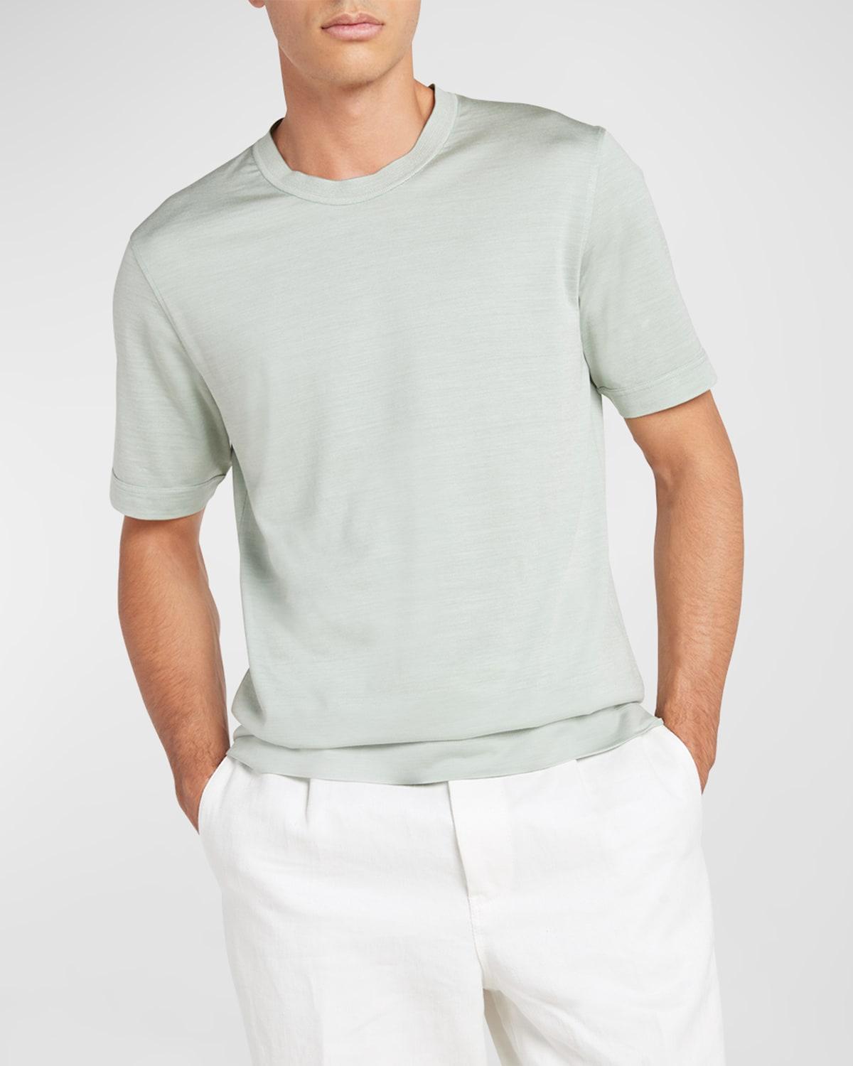 Mens Silk-Cotton Crewneck T-Shirt Product Image