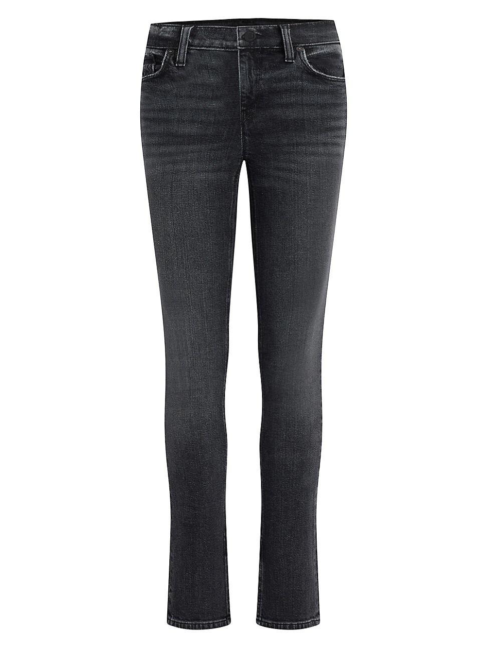 Hudson Jeans Nico Mid-Rise Straight (Inseam Slit) Star (Black Star) Women's Jeans Product Image