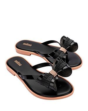 Melissa Womens Flip Flop Slim Bow Detail Thong Sandals Product Image