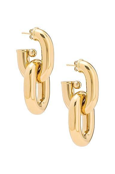 RABANNE XL Link Hoop Earrings in Metallic Product Image