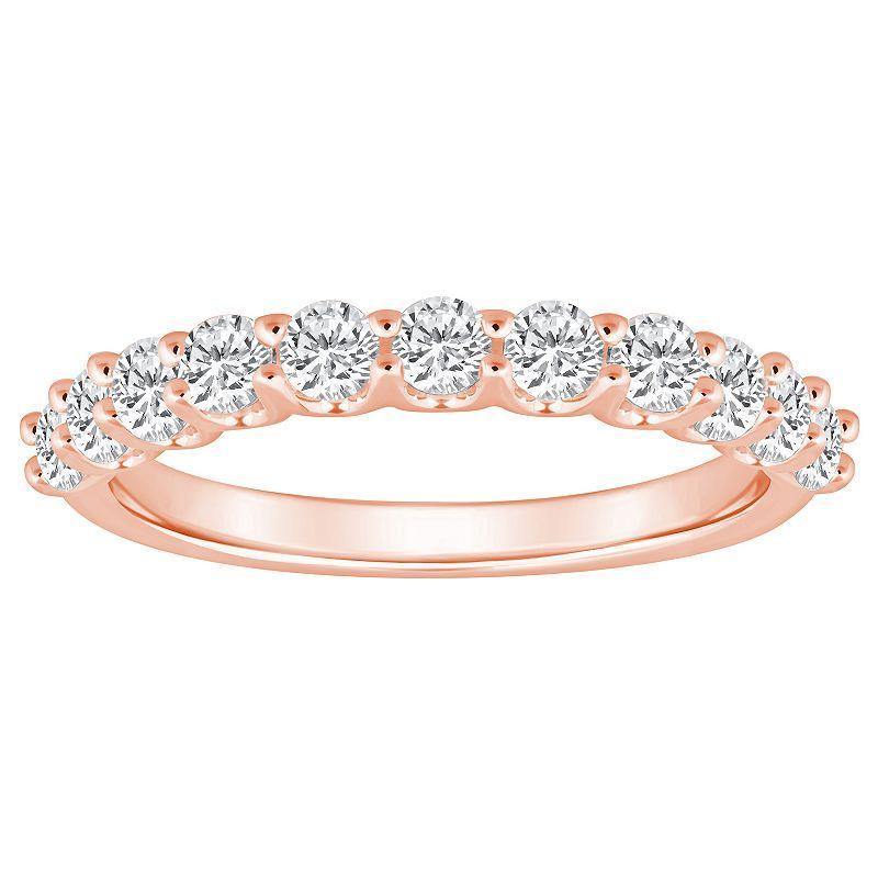 Alyson Layne 14k Gold 1 1/10 Carat T.W. Diamond 11-Stone Wedding Band, Womens, Pink Product Image