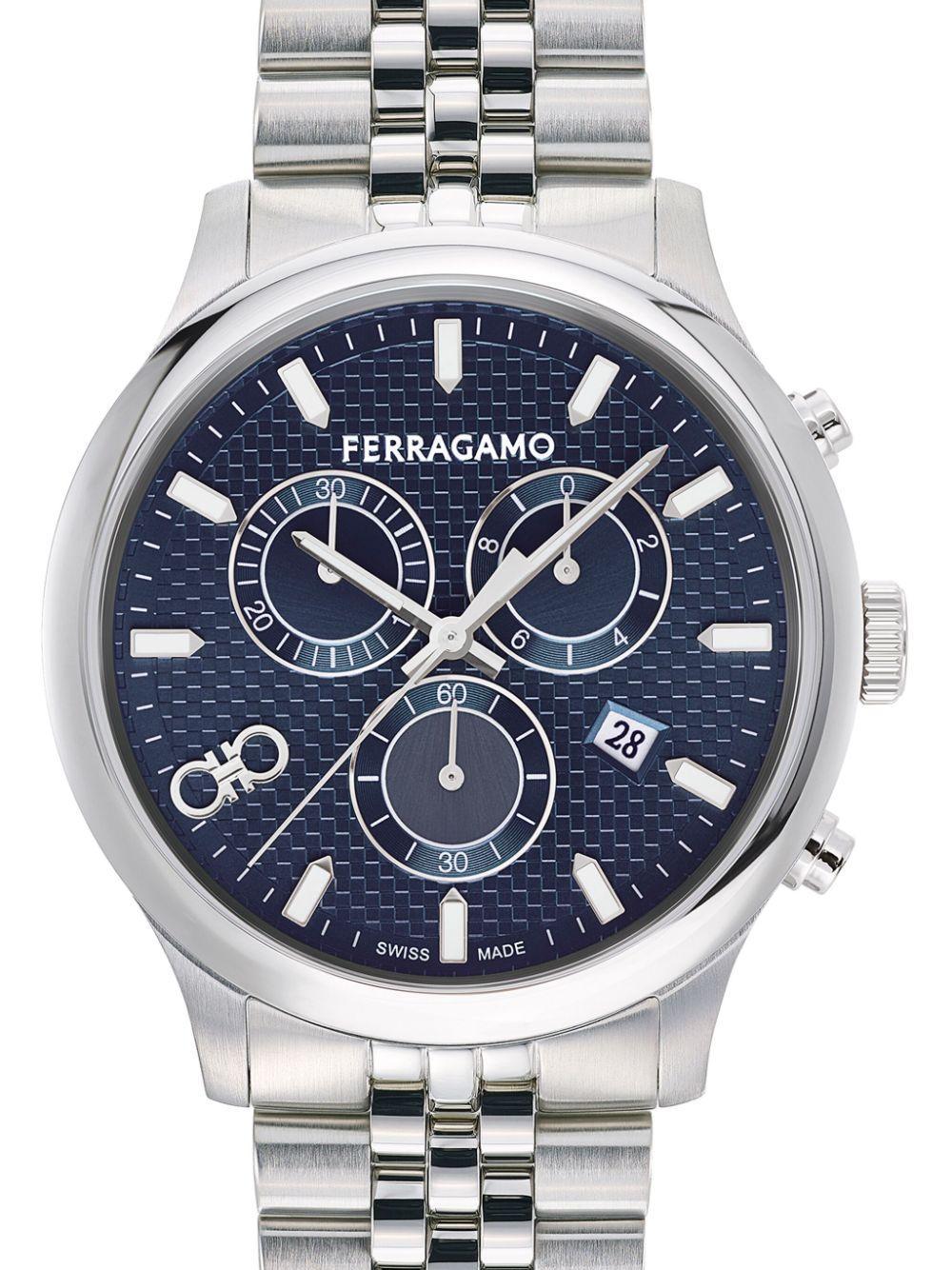 FERRAGAMO Duo Chronograph Q 42mm In Blue Product Image