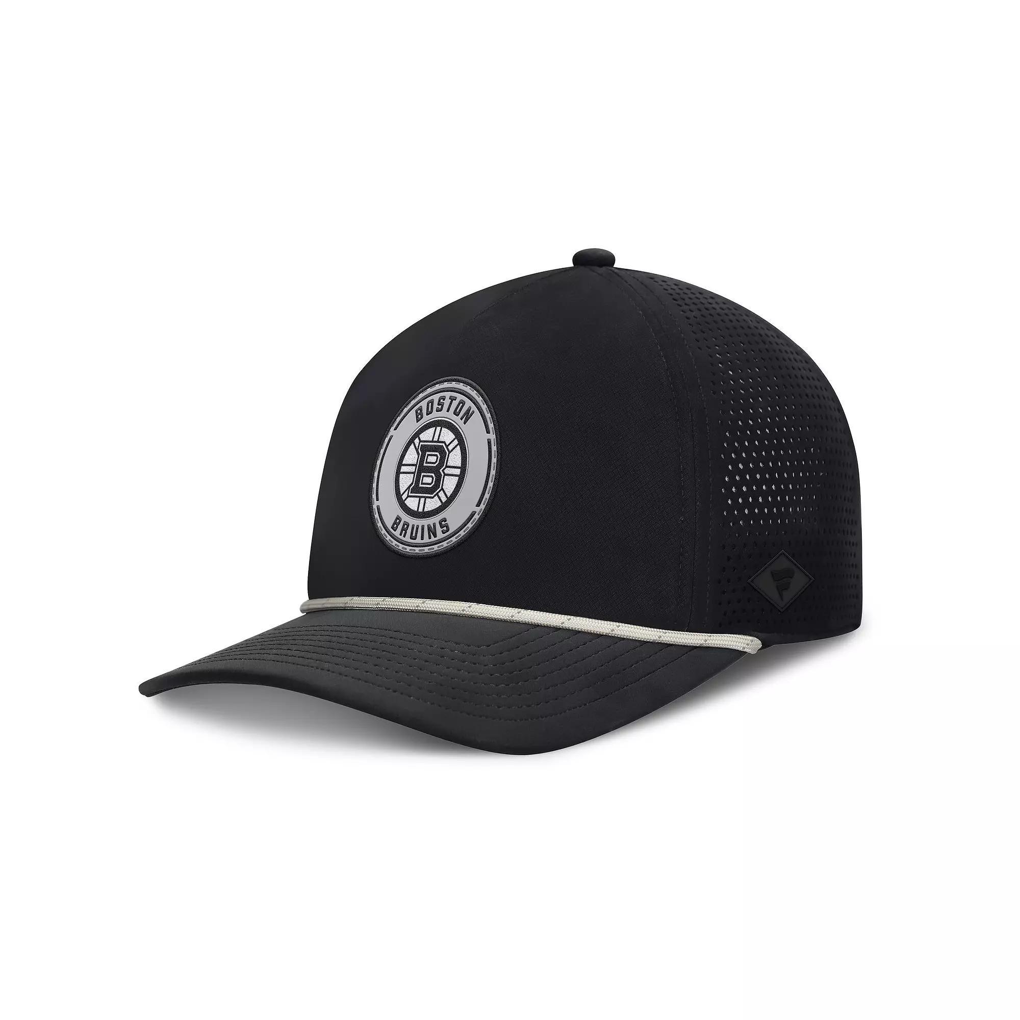 Men's Fanatics Black Boston Bruins Front Office Performance A-Frame Adjustable Hat Product Image