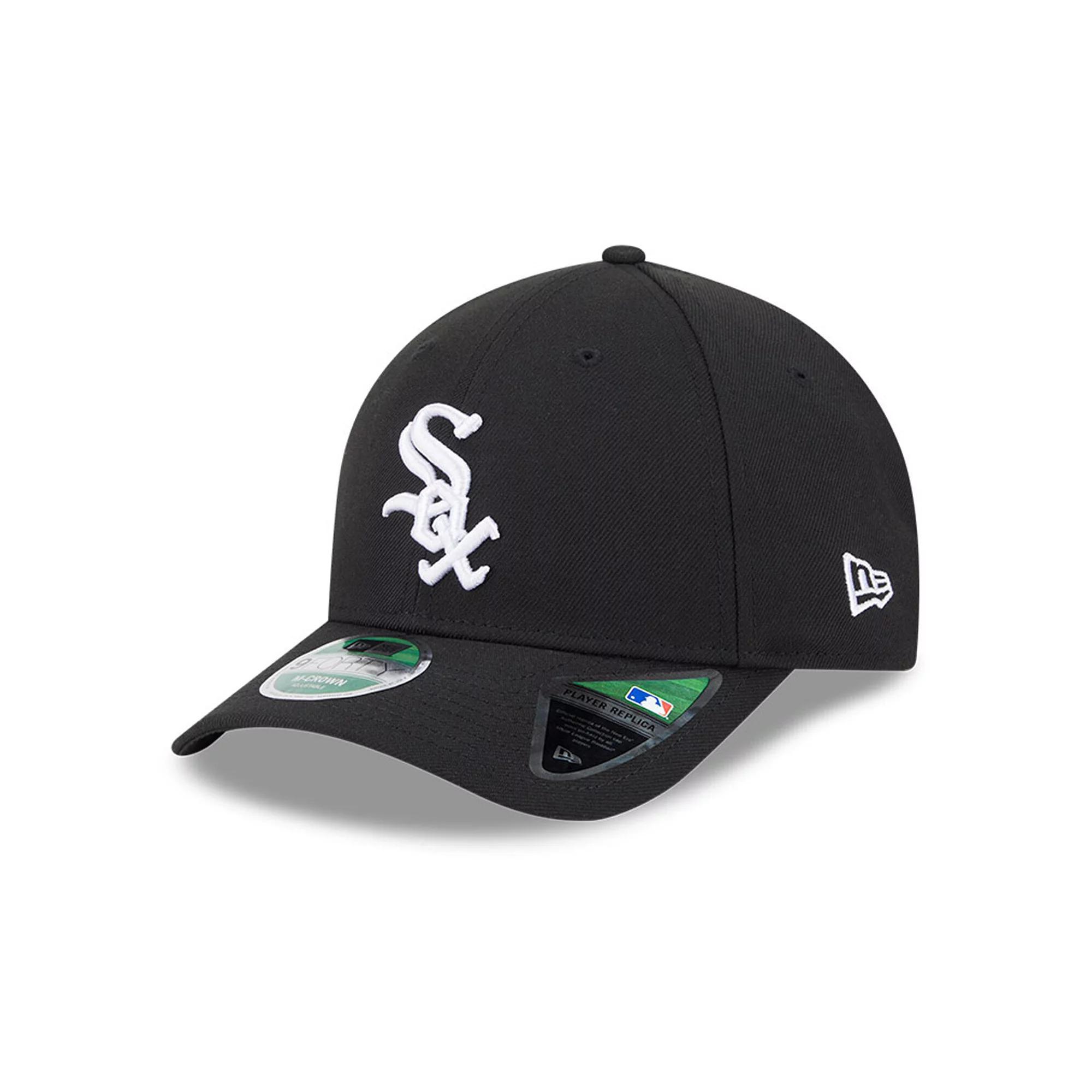New Era Mens New Era White Sox Player Replica 9FORTY Cap - Mens Black/White Product Image