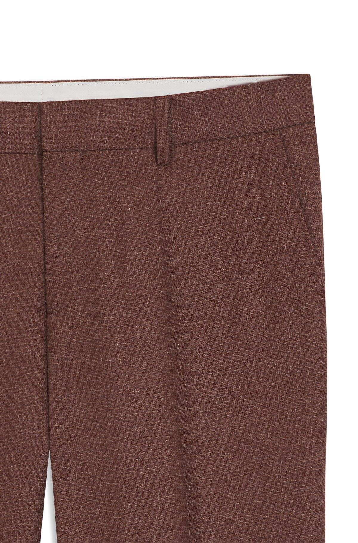 Slim-fit trousers in patterned stretch fabric Product Image