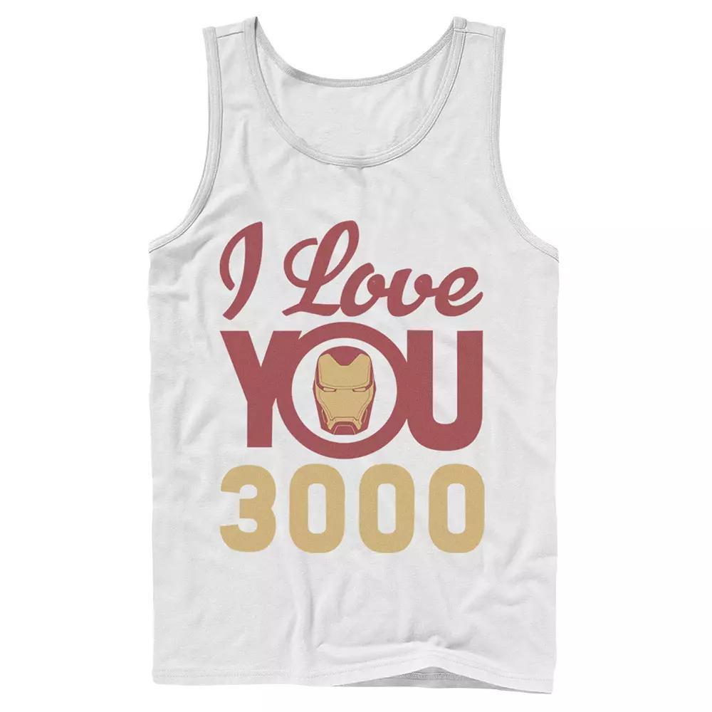 Men's Marvel Avengers Endgame Iron Man "I Love You 3000" Helmet Logo Tank Top,  Product Image