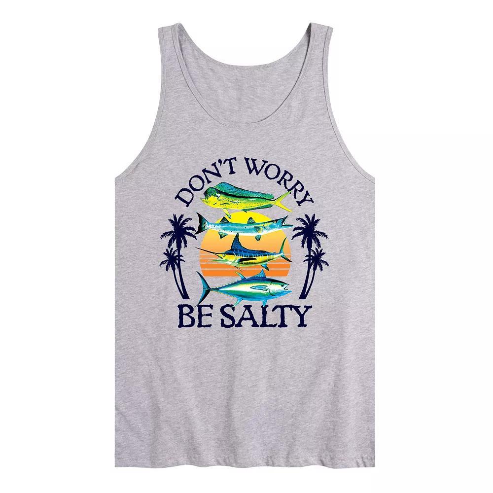 Men's Dont Worry Be Salty Graphic Tank Top,  Product Image