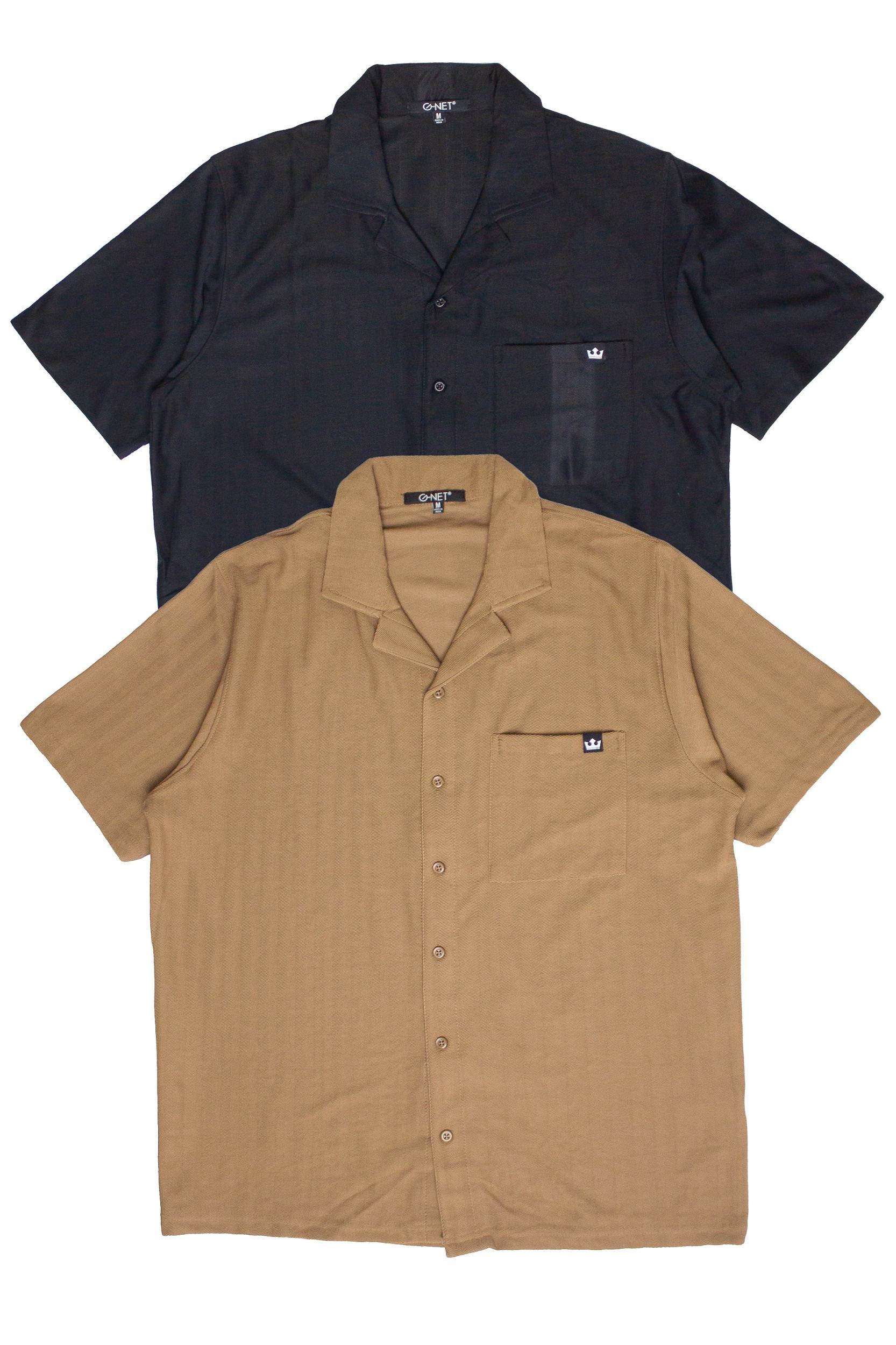 Micro Herringbone Knit Button Up Shirt Product Image