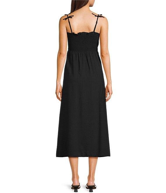 Blu Pepper Smocked Bow Strap Midi Dress Product Image