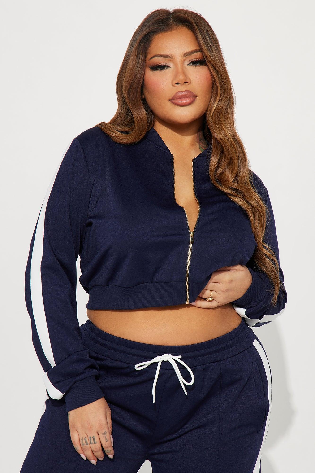 Hanging Out Later Track Pant Set - Navy Product Image