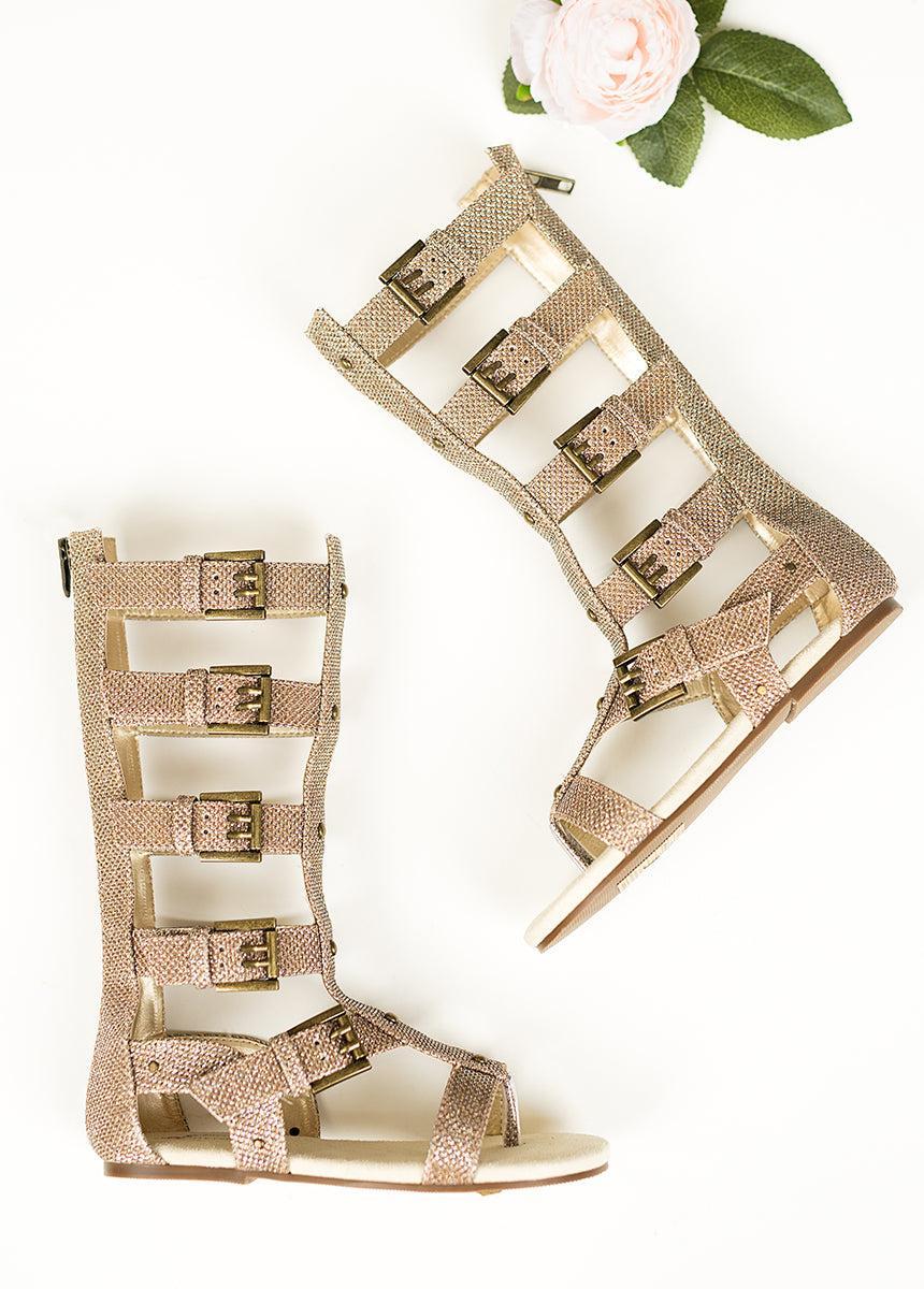 Jayla Gladiator in Gold Metallic Girls Product Image