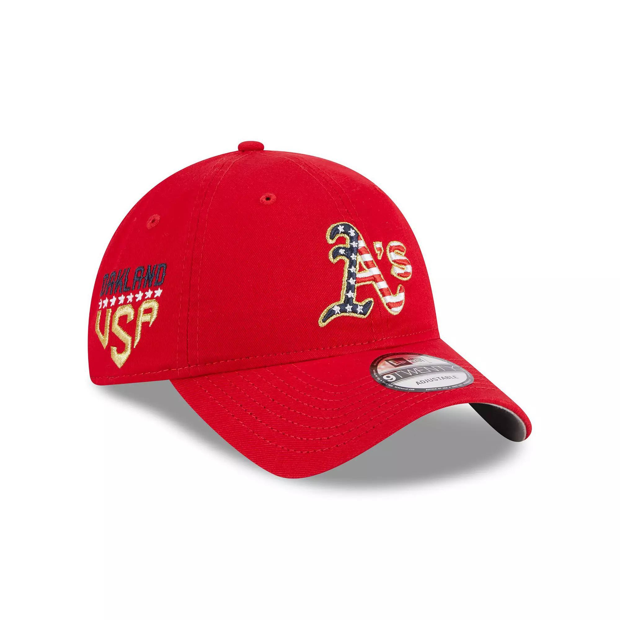 Women's New Era Red Oakland Athletics 2023 Fourth of July 9TWENTY Adjustable Hat Product Image