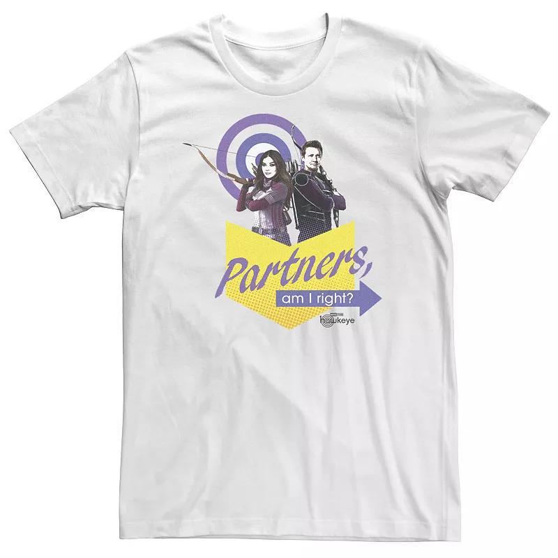 Big & Tall Marvel Hawkeye "Partners Am I Right?" Tee, Men's, Size: 4XLT, White Product Image