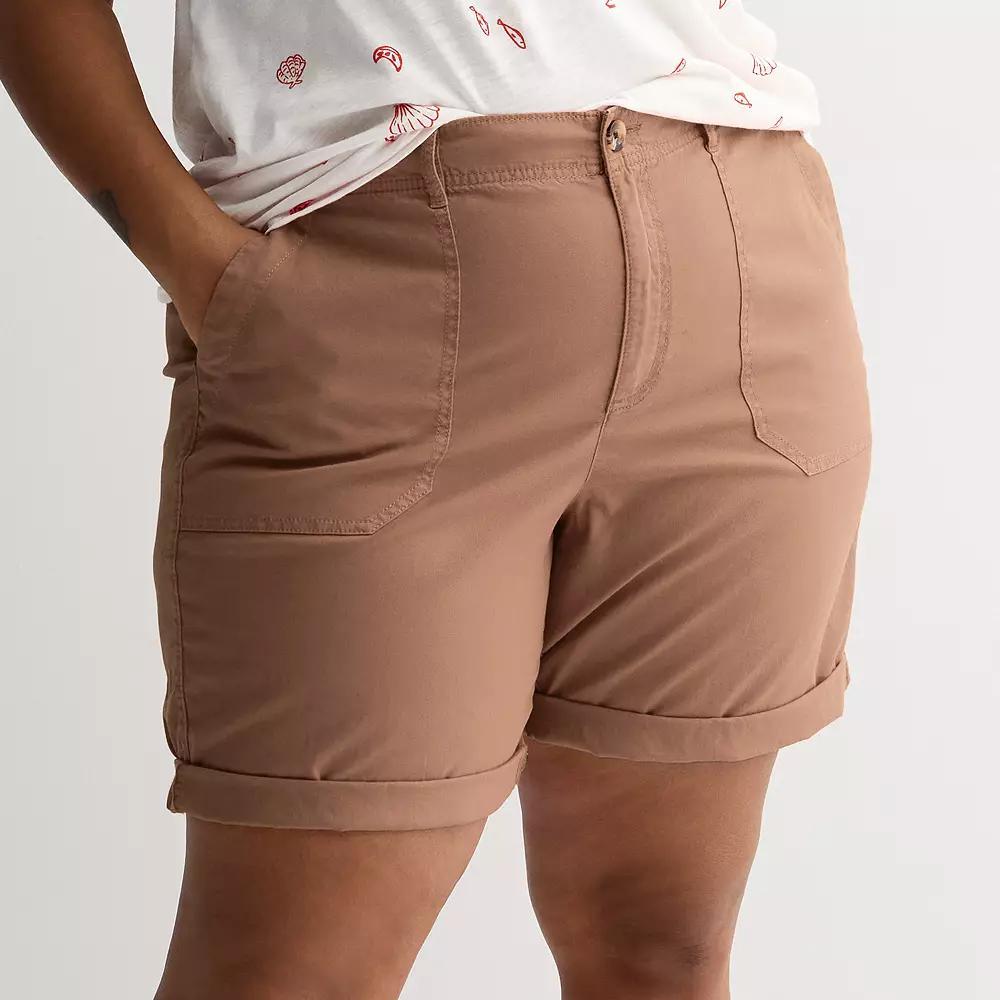 Plus Size Sonoma Goods For Life® Utility Bermuda Shorts, Women's, Size: 4XL, Barric Beige Product Image