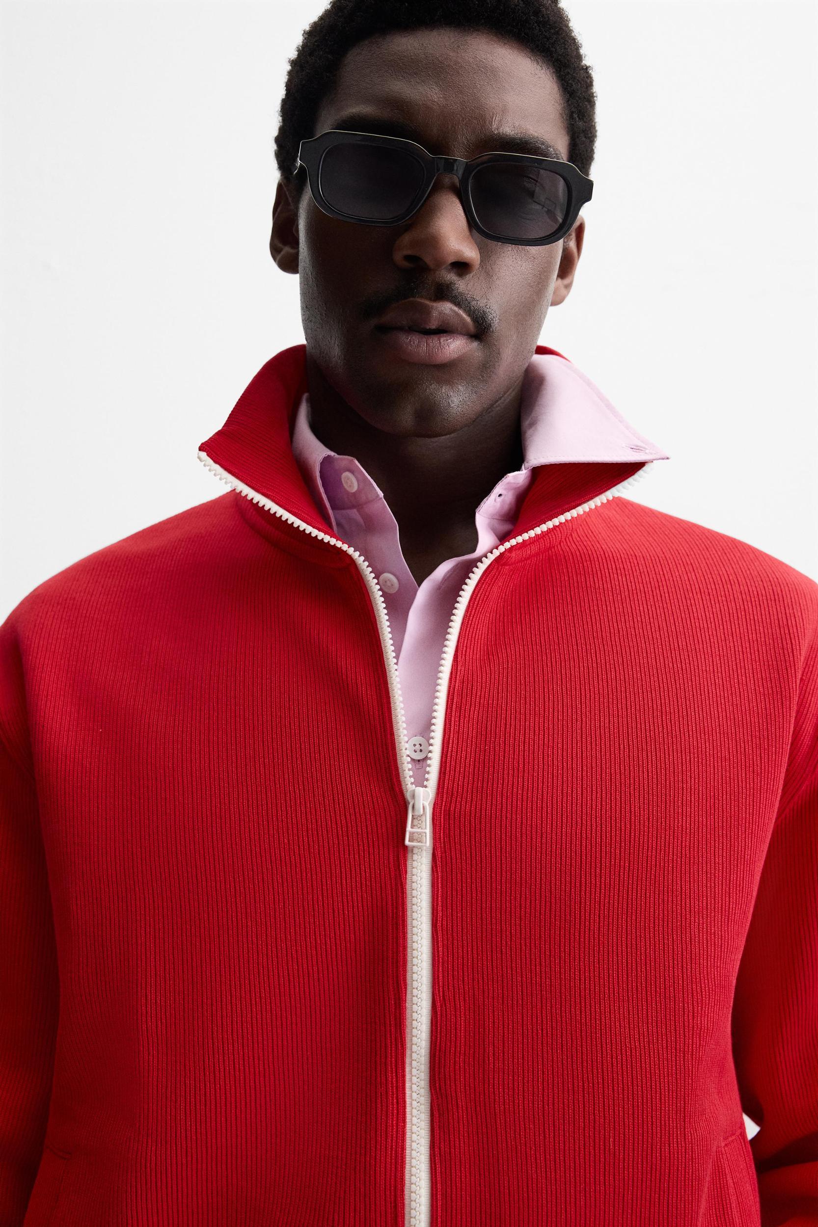 TEXTURED ZIP SWEATSHIRT Product Image