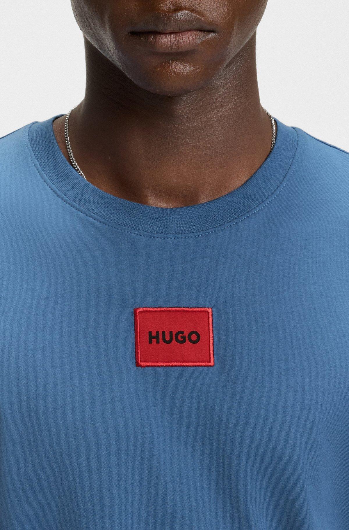 Cotton-jersey T-shirt with logo label Product Image