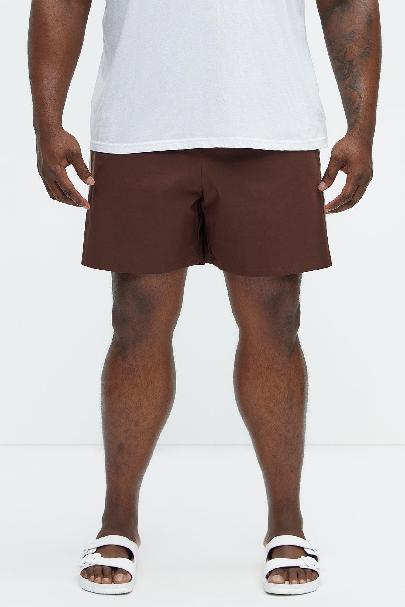 Contrast On The Side Swim Classic Trunk - Brown/combo Product Image