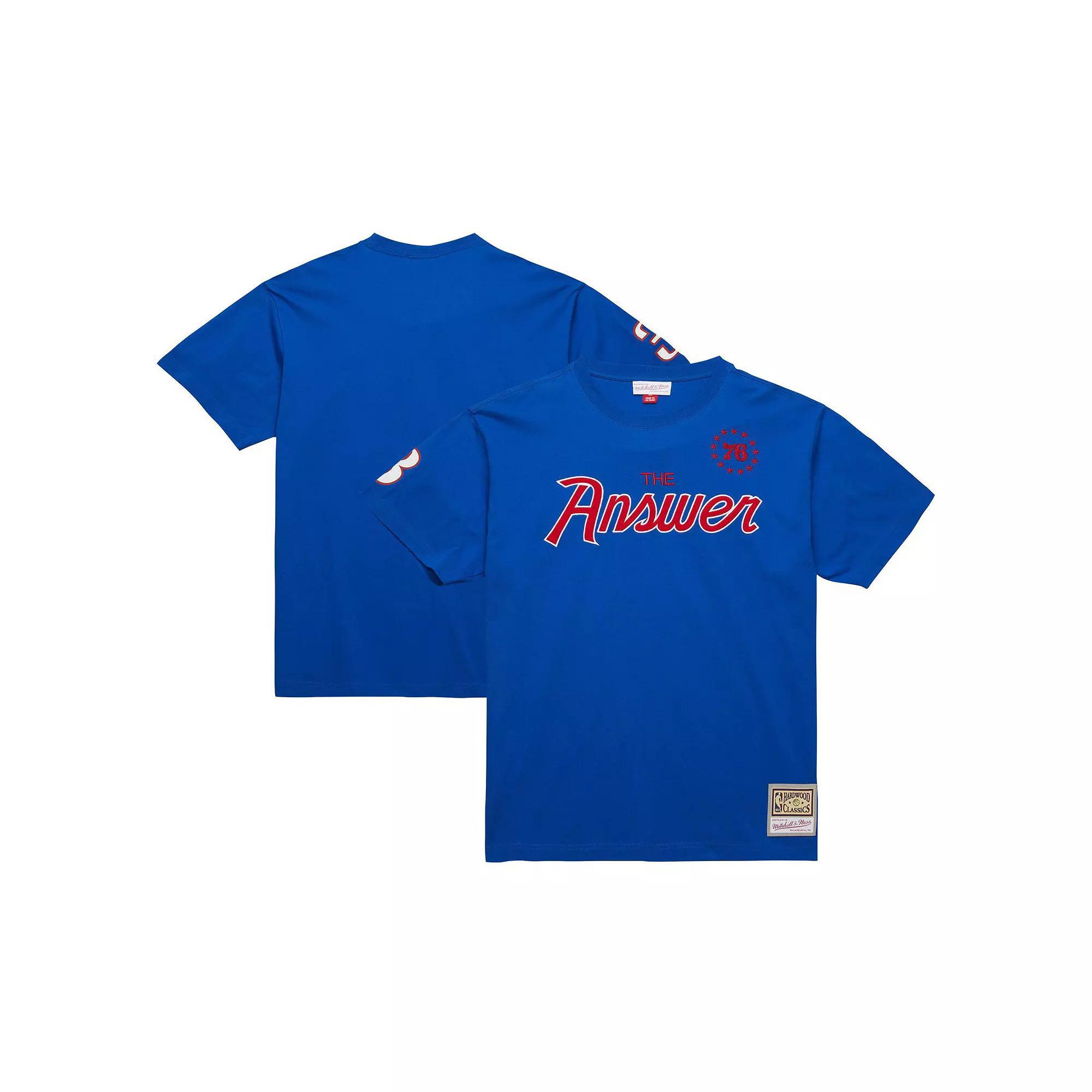 Men's Mitchell & Ness Allen Iverson Royal Philadelphia 76ers Premium Nickname T-Shirt,  Product Image