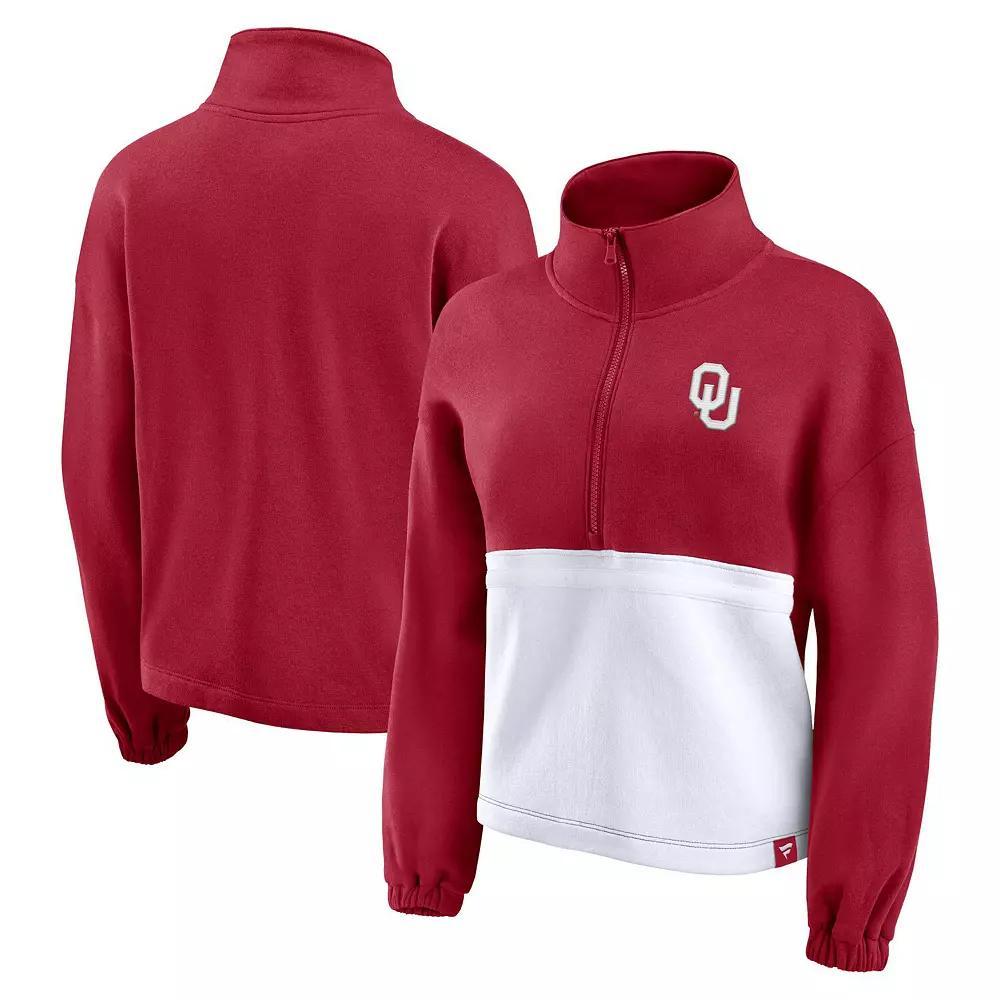 Women's Fanatics Branded Crimson Oklahoma Sooners Fleece Half-Zip Jacket, Size: 2XL, Red Product Image