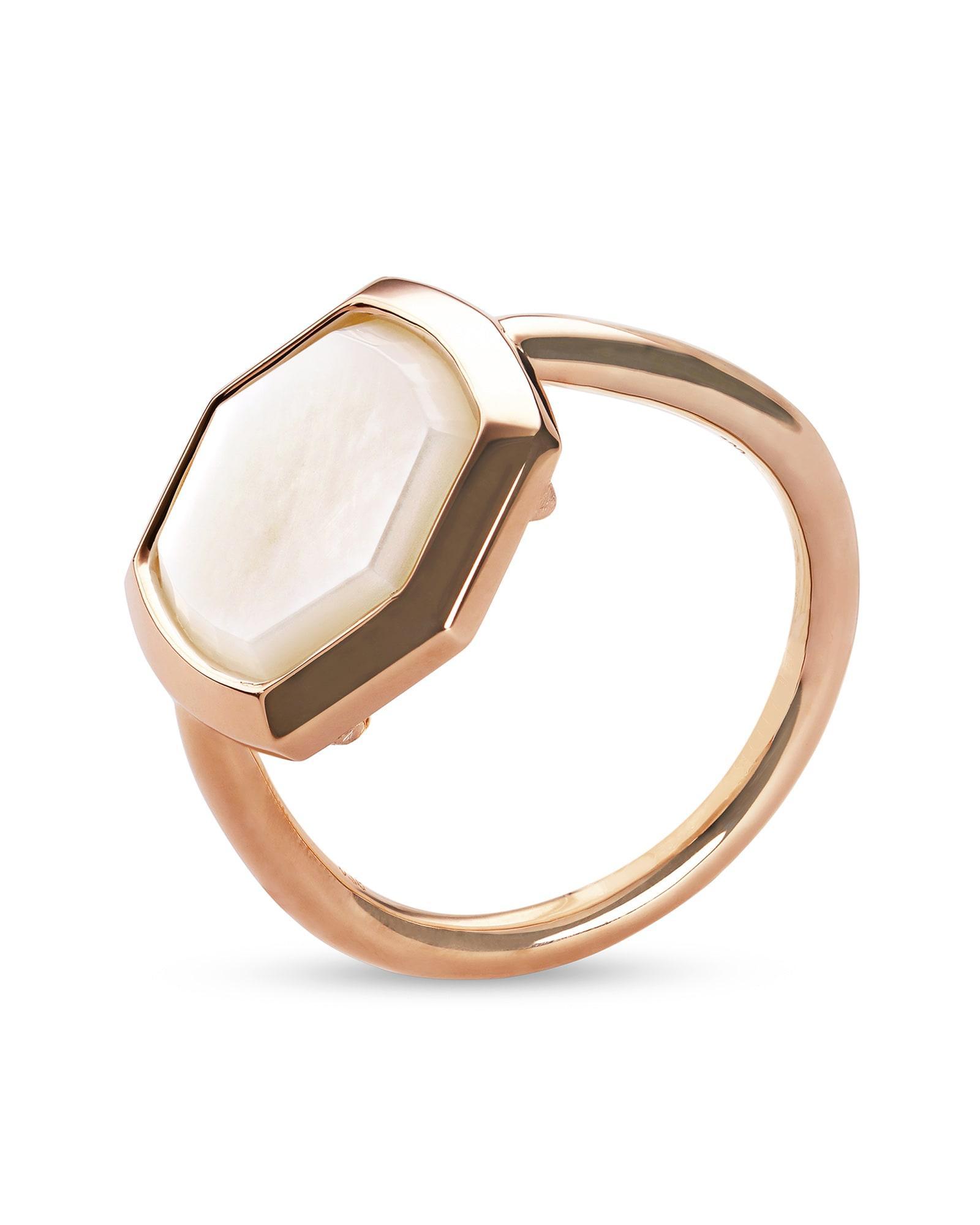 Davis Sterling Silver Cocktail Ring in Ivory Mother-of-Pearl Product Image