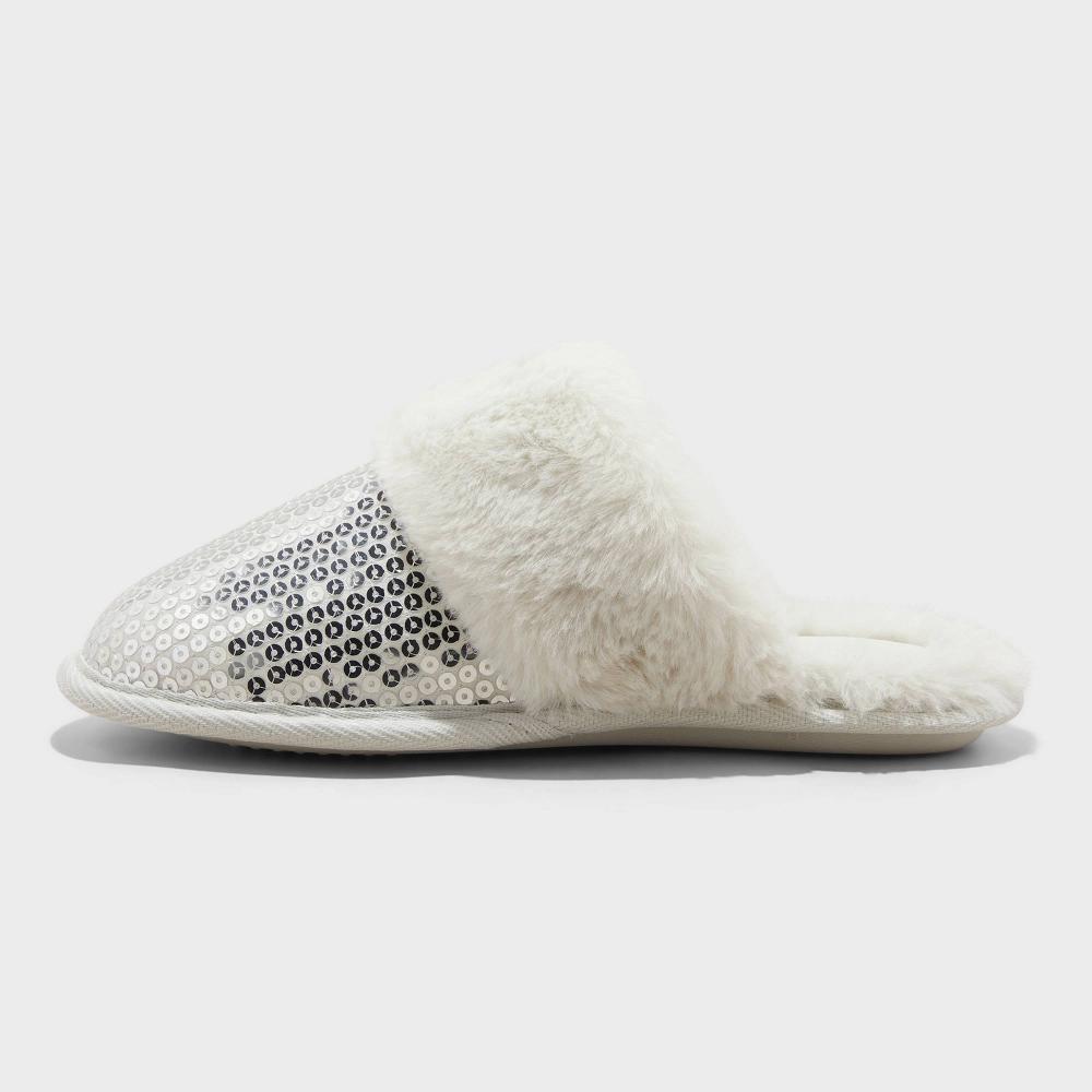 Womens Rae Sequin Scuff Slippers - Auden Silver Product Image