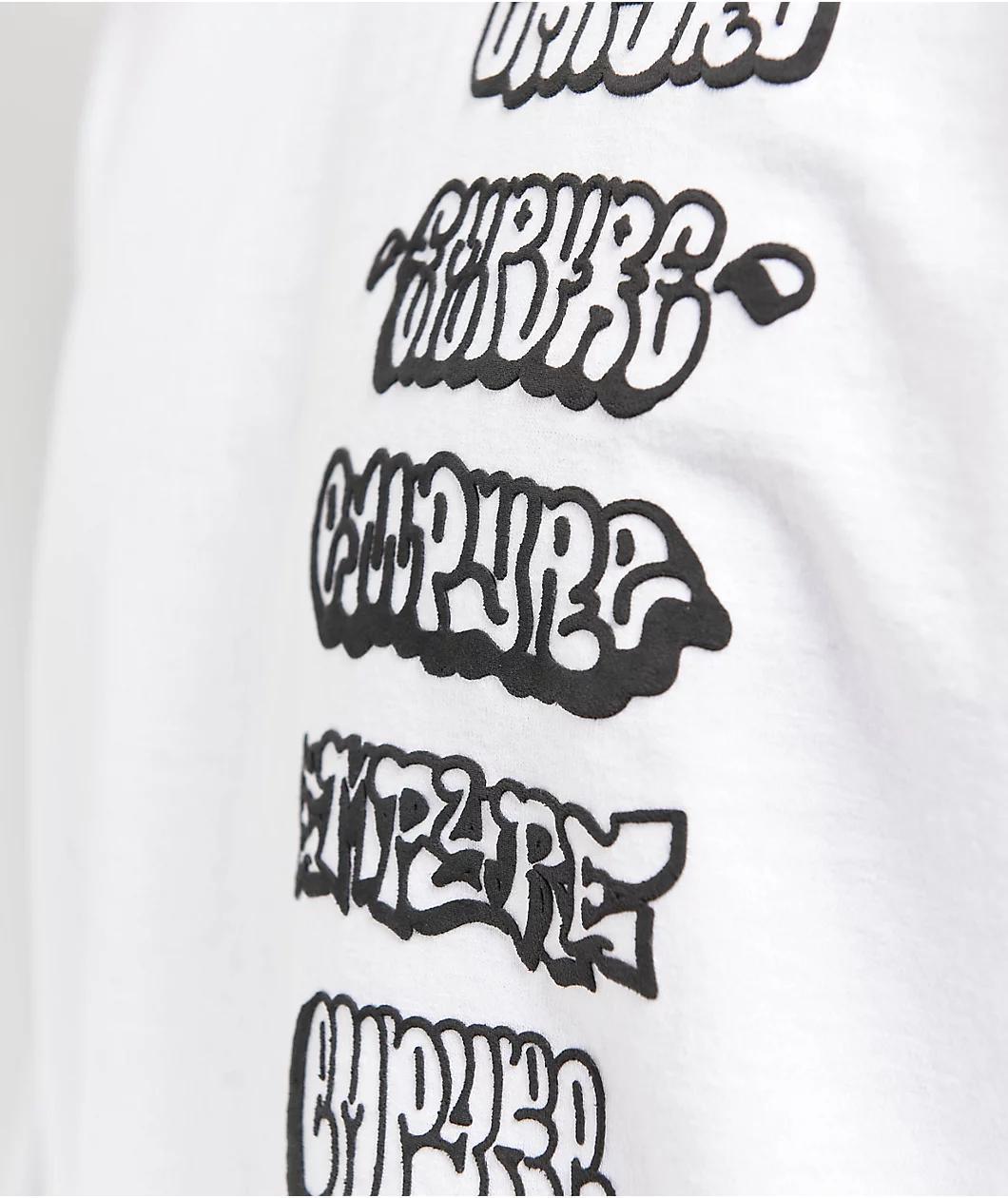 Empyre Stacked White Long Sleeve T-Shirt Product Image