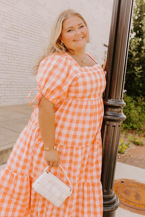 Sunkist Stroll Gingham Midi Dress Curves Product Image