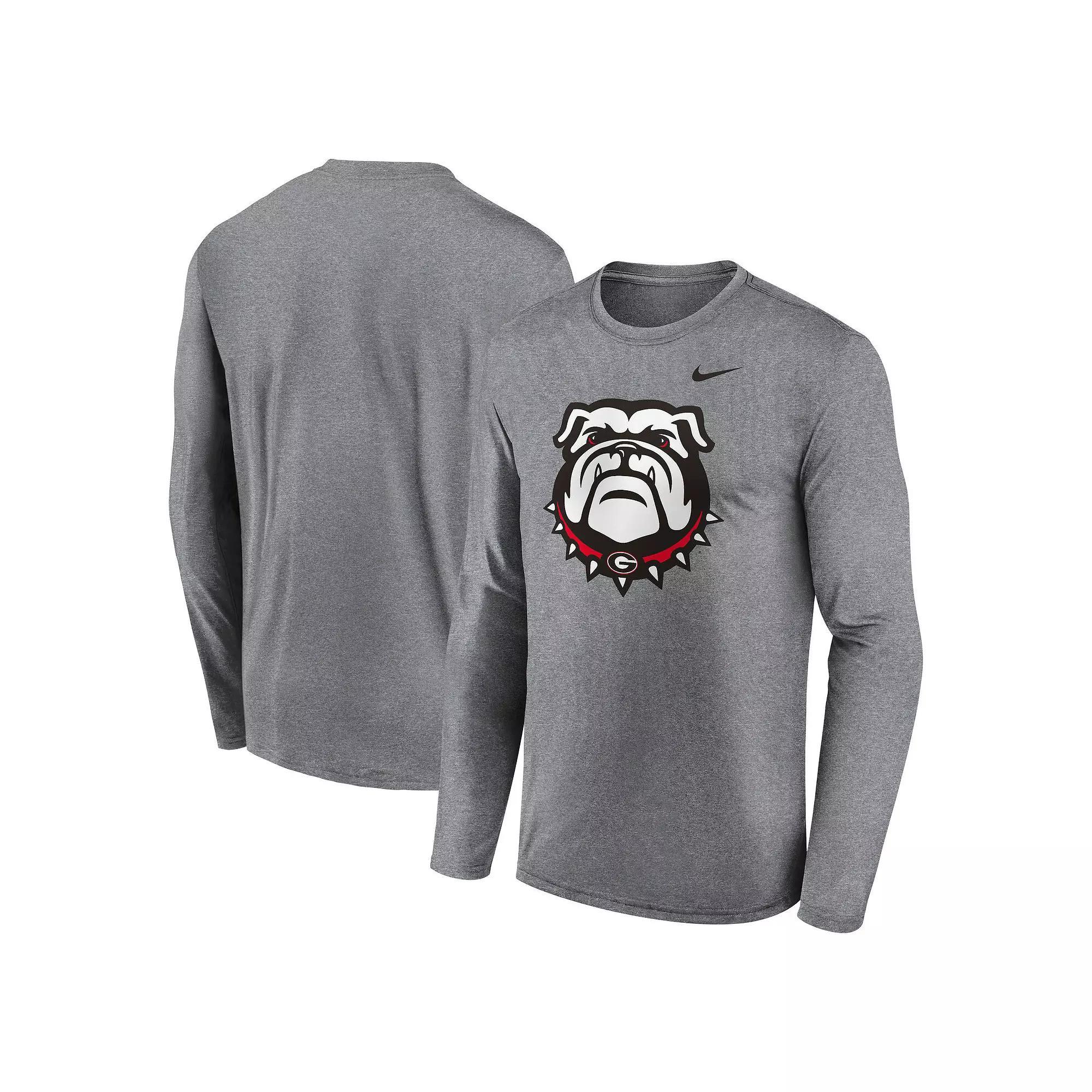 Men's Nike Heather Gray Georgia Bulldogs Primetime Alternate Logo Legend Long Sleeve T-Shirt, Size: 2XL, Grey Product Image