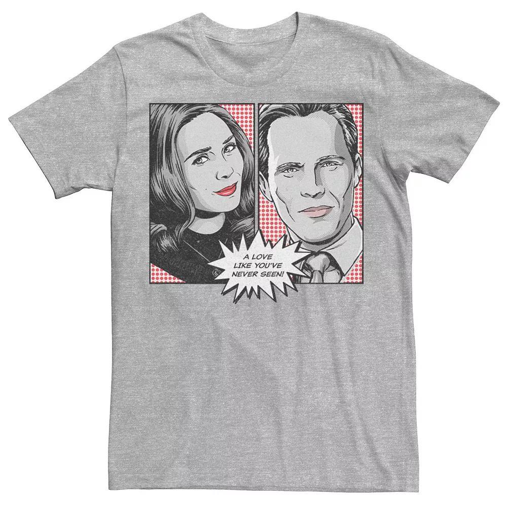 Men's Marvel WandaVision Wanda & Vision Comic Panels Tee, Size: Large, Athletic Grey Product Image