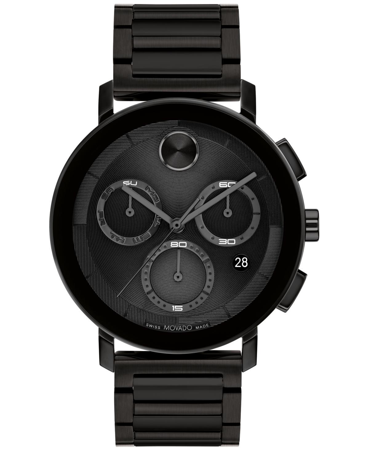 Movado Bold Mens Evolution 2.0 Quartz Chronograph Black Tone Stainless Steel Bracelet Watch Product Image