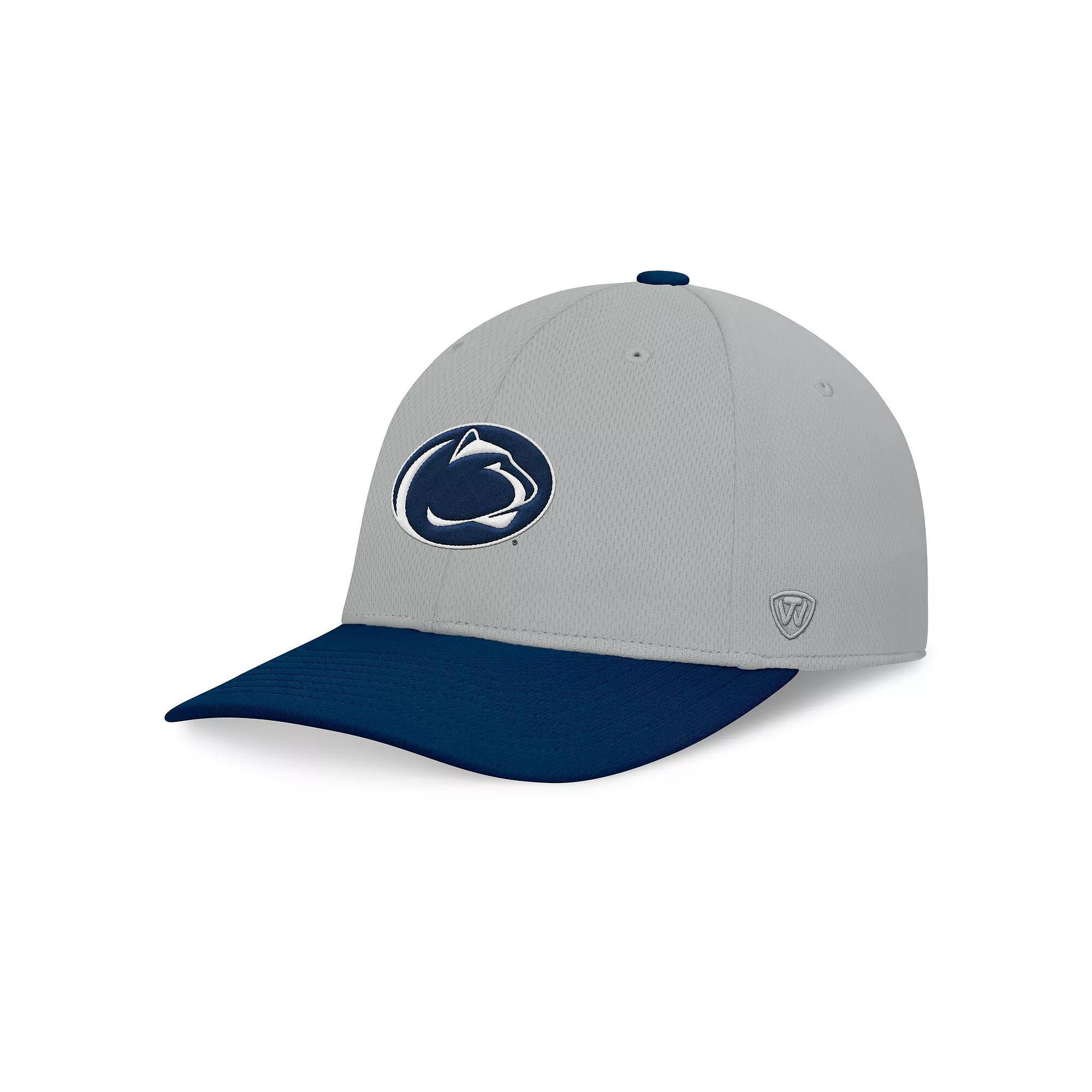 Men's Top of the World  Gray/Navy Penn State Nittany Lions Mick Flex Hat, Size: Large/XL, Grey Product Image
