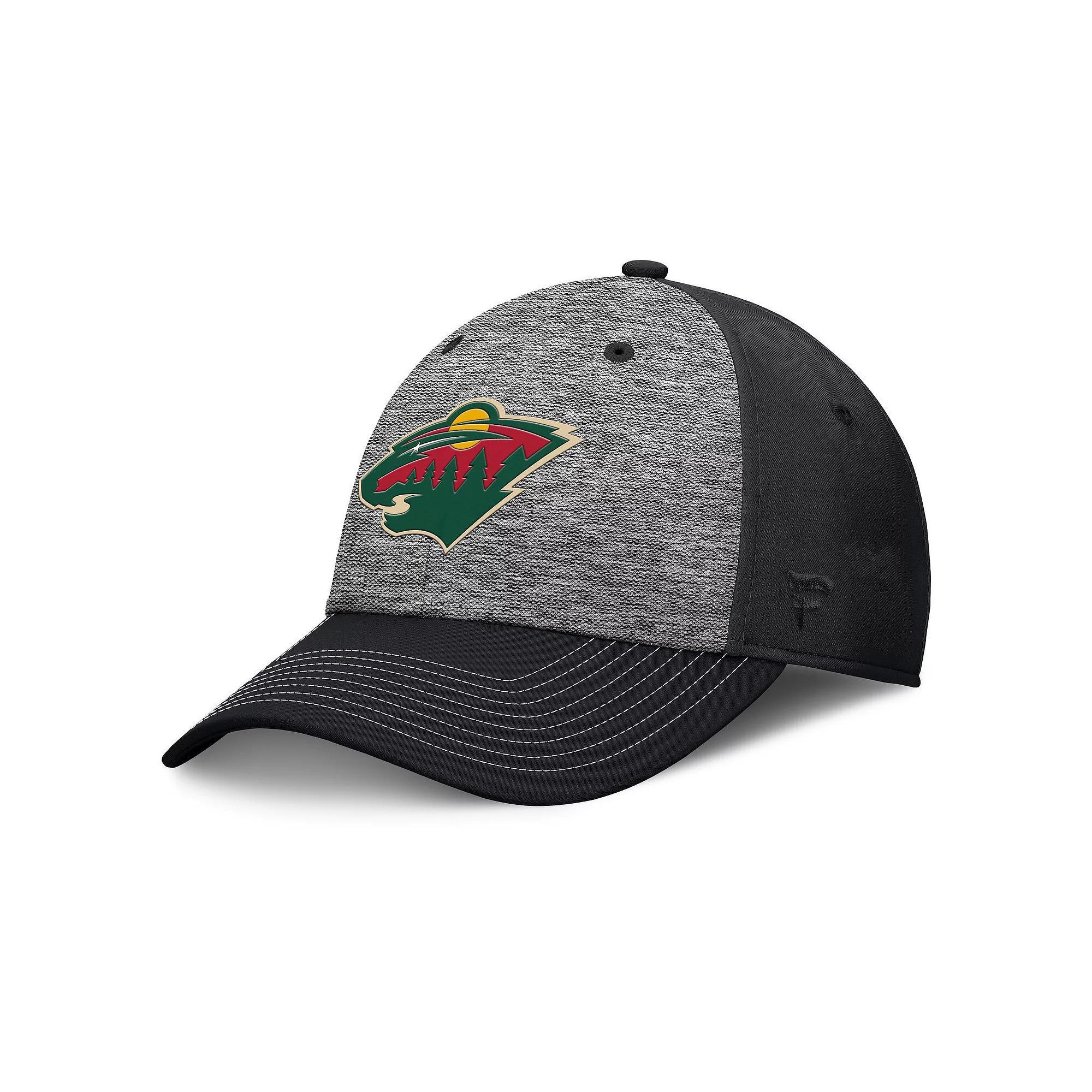 Men's Fanatics Gray/Black Minnesota Wild Fundamental Top Shelf 2-Tone Flex Hat, Size: Medium/Large, Grey Product Image