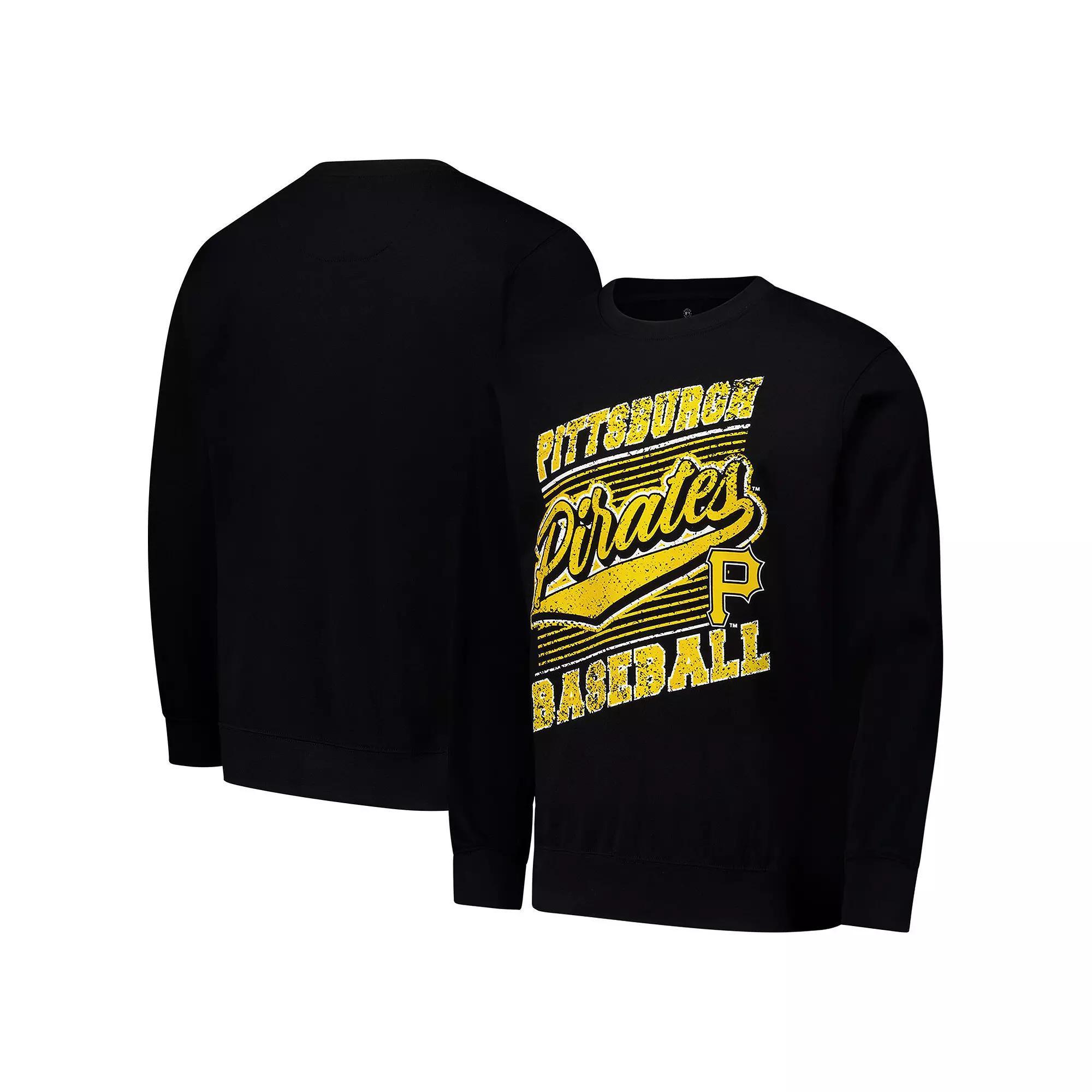 Men's Stitches Black Pittsburgh Pirates Pullover Sweatshirt, Size: Medium Product Image