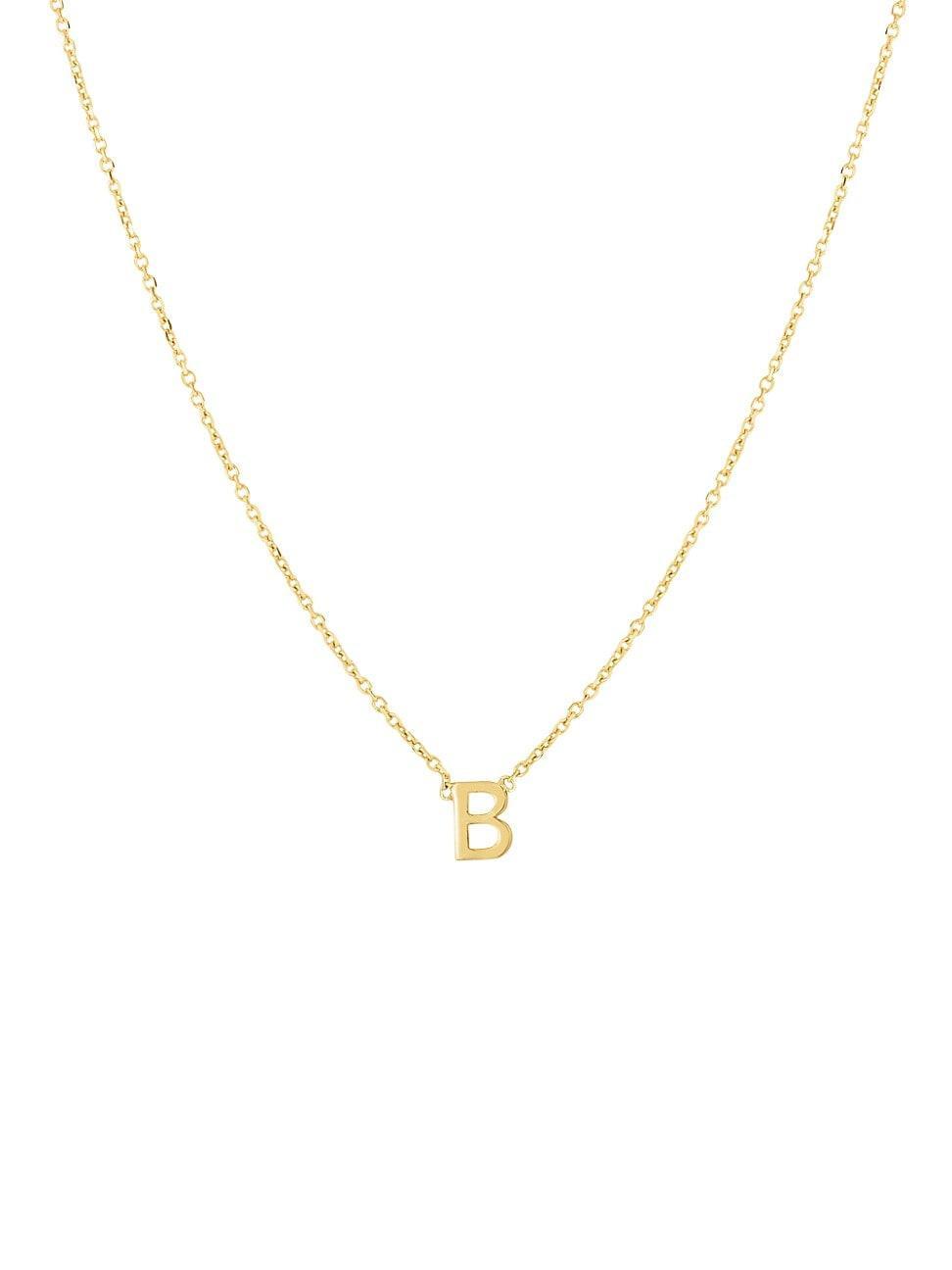 Womens 14K Yellow Gold Initial Pendant Necklace Product Image