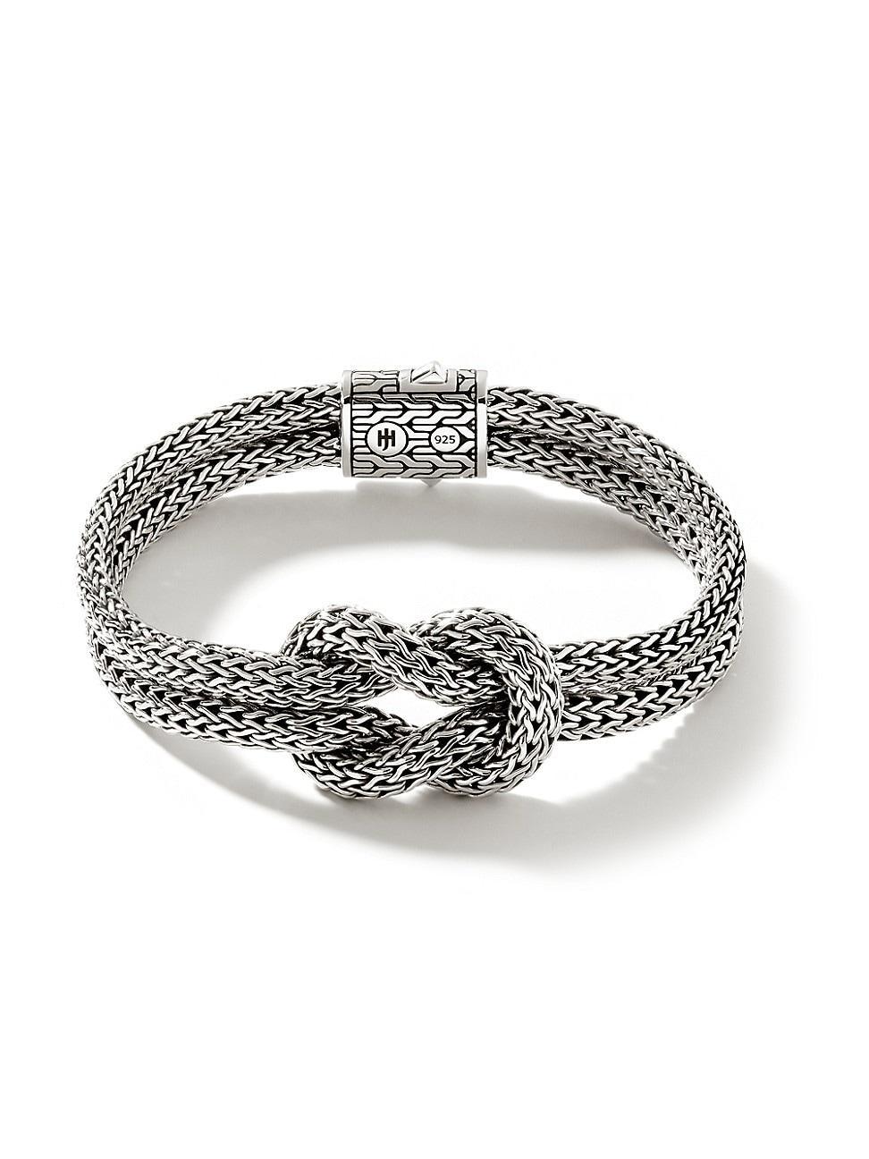 Womens Classic Chain Sterling Silver Love Knot Bracelet Product Image