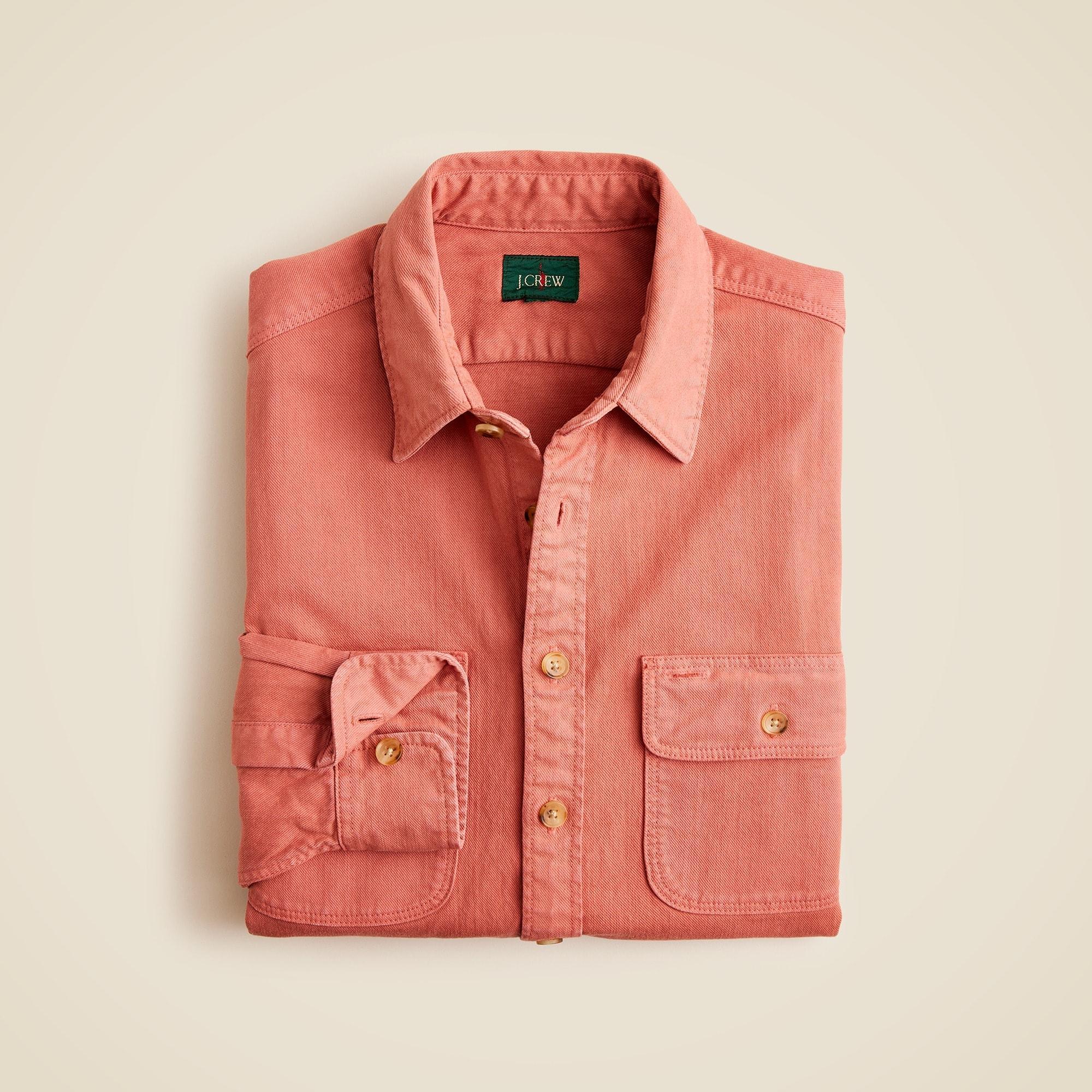 Garment-dyed twill overshirt Product Image