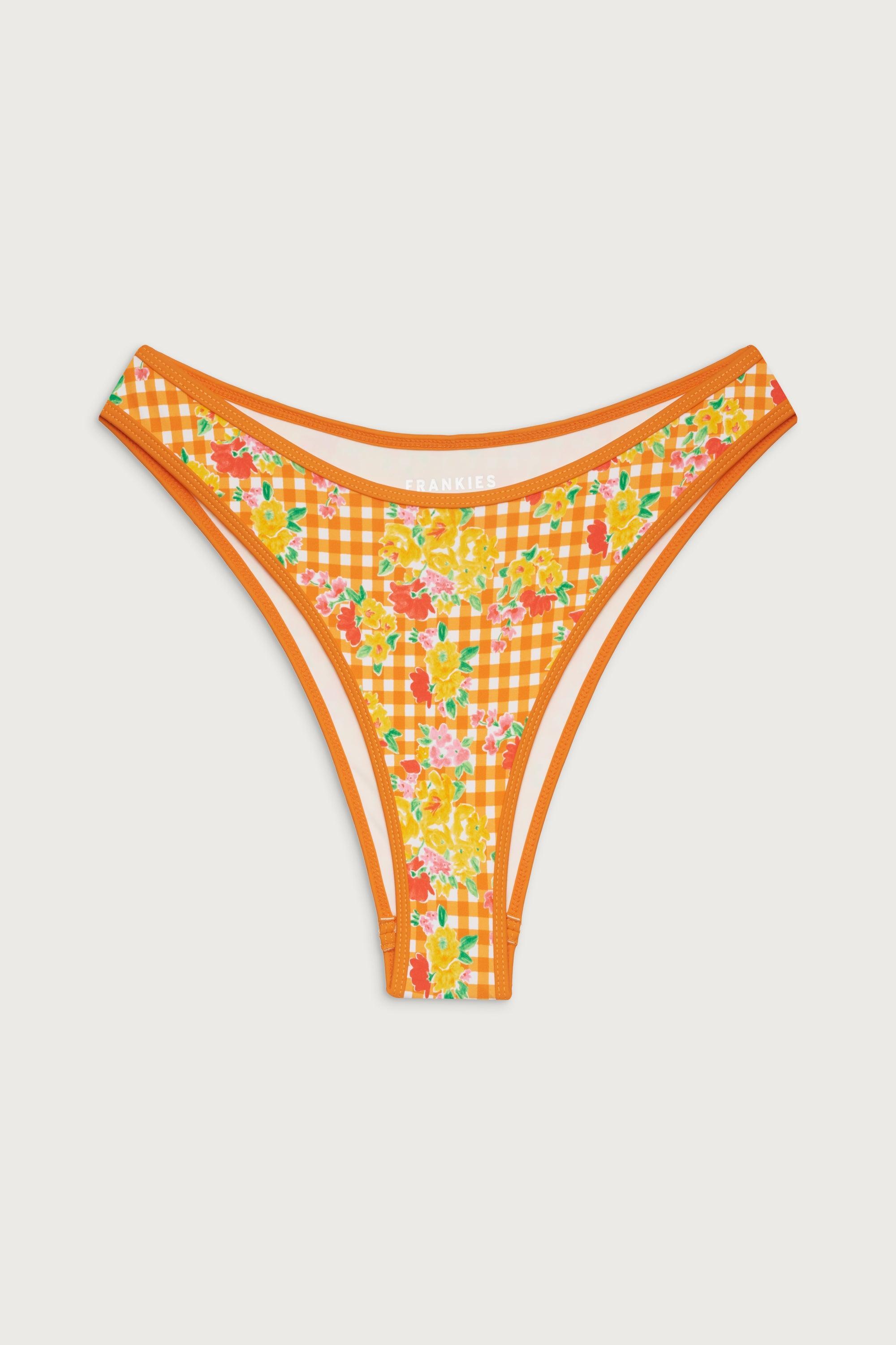 Dove Floral Classic Bikini Bottom - Marigold Gingham Product Image