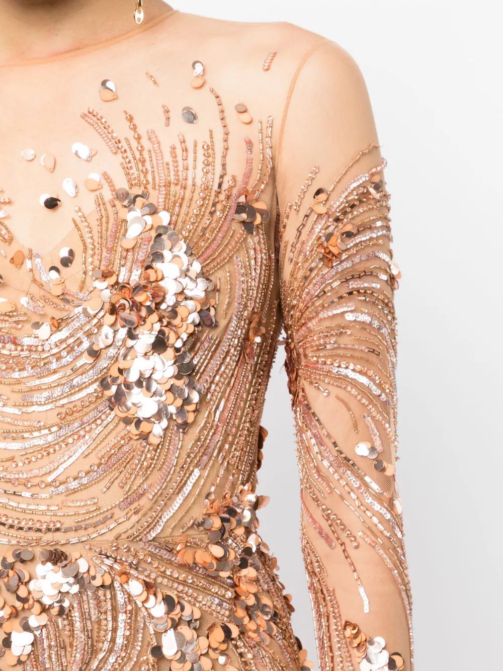 sequin-embellished maxi gown dress Product Image