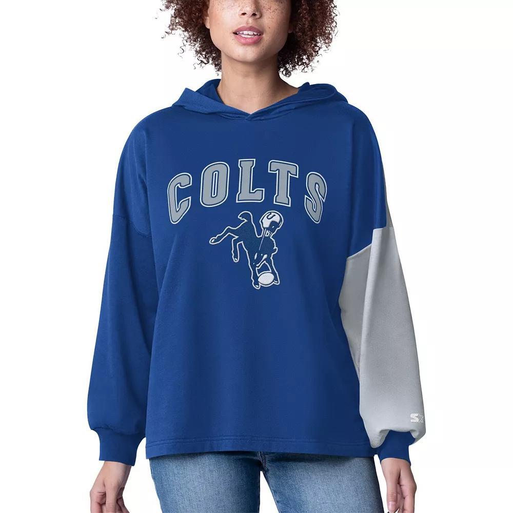 Women's Starter Royal Indianapolis Colts Power Move Long Sleeve Pullover Hoodie, Size: Small, Blue Product Image