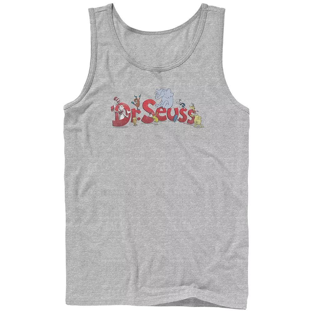 Men's Dr. Seuss Characters Graphic Tank, Size: Large, Athletic Grey Product Image