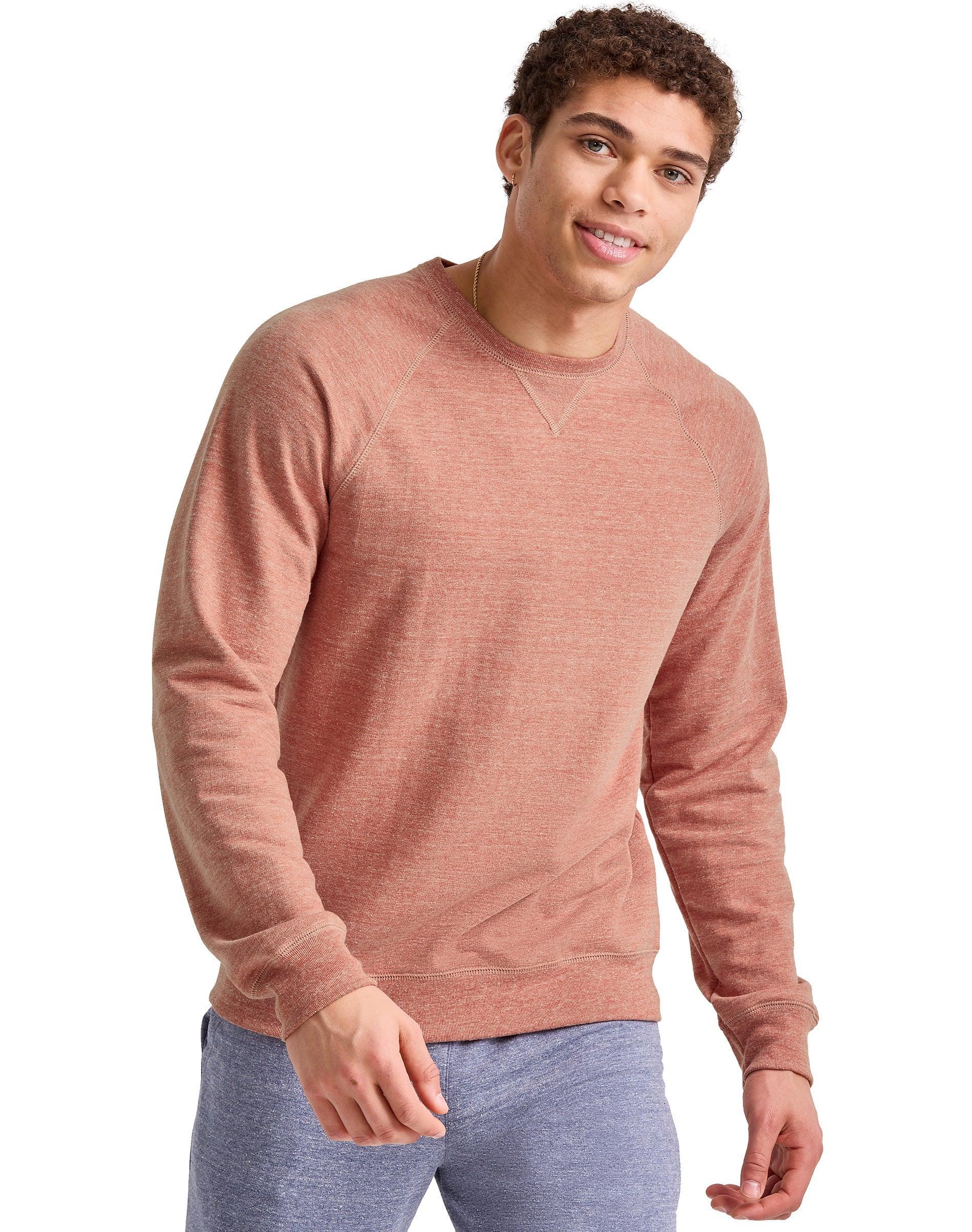 Hanes Originals Mens French Terry Sweatshirt Sandalwood Red Heather S Product Image