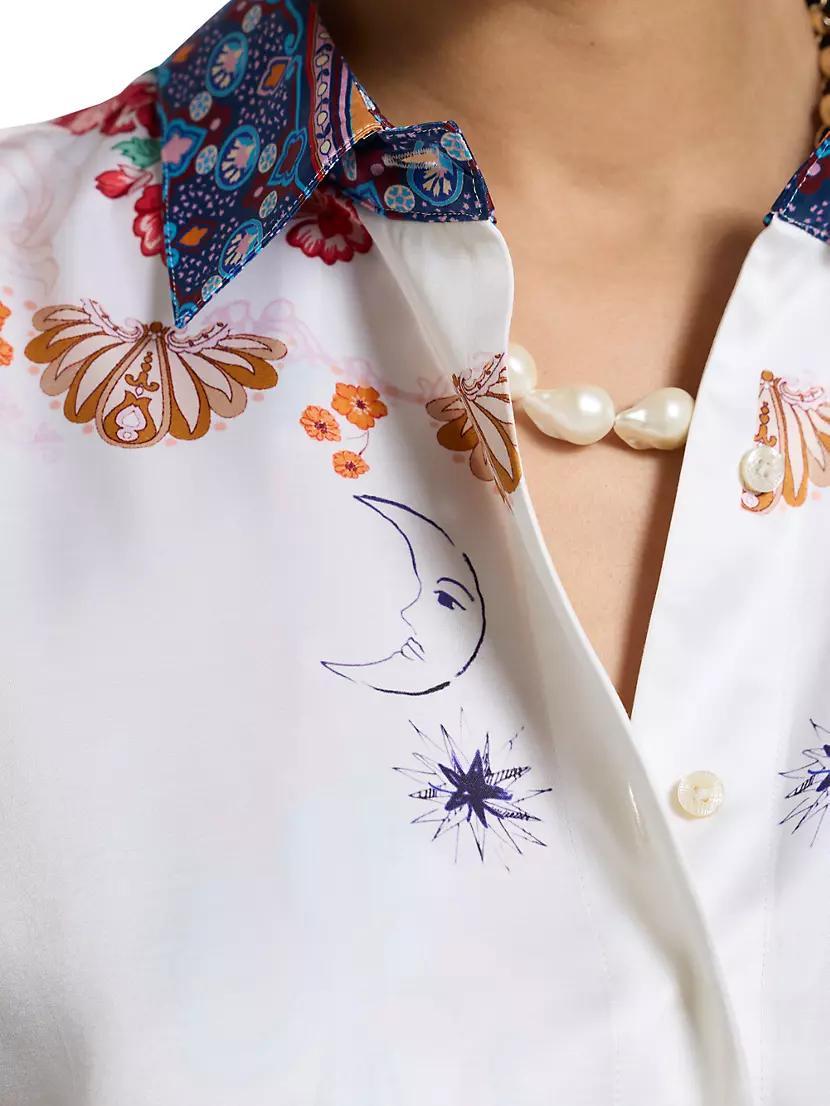 Carrie Paisley Silk-Blend Charmeuse Shirt Product Image